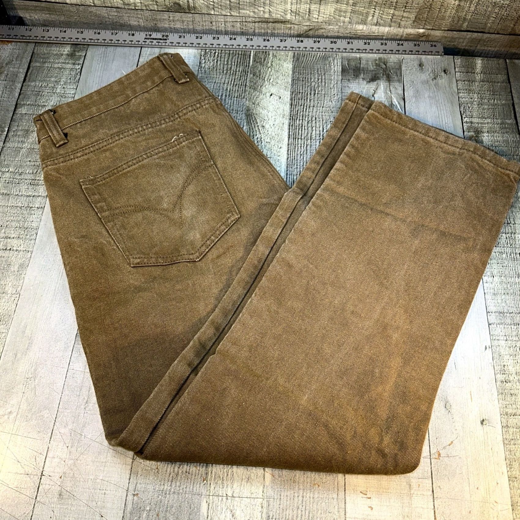 Vintage Noiz Jeans Brown Straight Fit Denim Pants Men 36x32 Workwear Carpenter Style Mens Jeans Waist 36 Inseam 32 Brown Straight Denim Pants Size US 36 / EU 52 - 3 Thumbnail