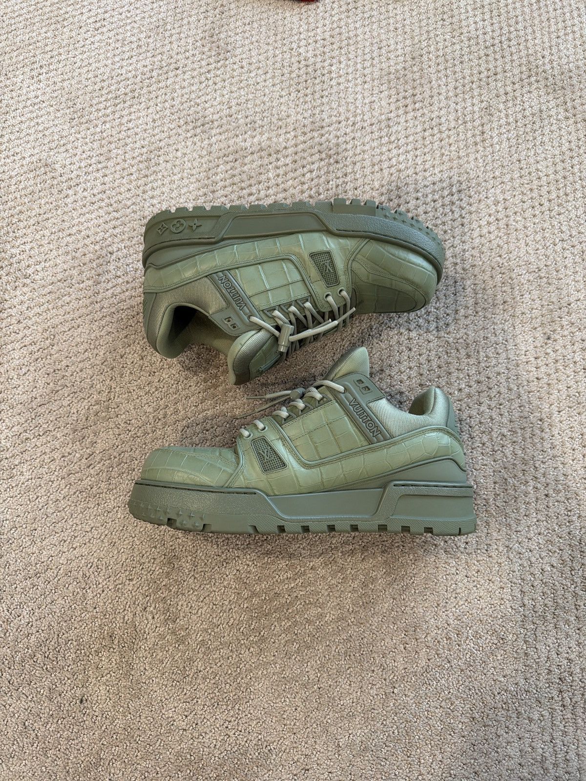 Louis Vuitton Louis Vuitton Maxi Trainer - Green Embossed Alligator Size US 11 / EU 44 - 3 Thumbnail