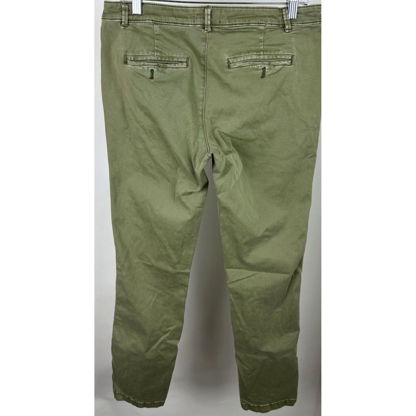 Anthropologie Anthropologie Chino Pants Olive Green Relaxed Stretch Twill Tuxedo Stripe Size 29 Womens Size 29" - 7 Thumbnail