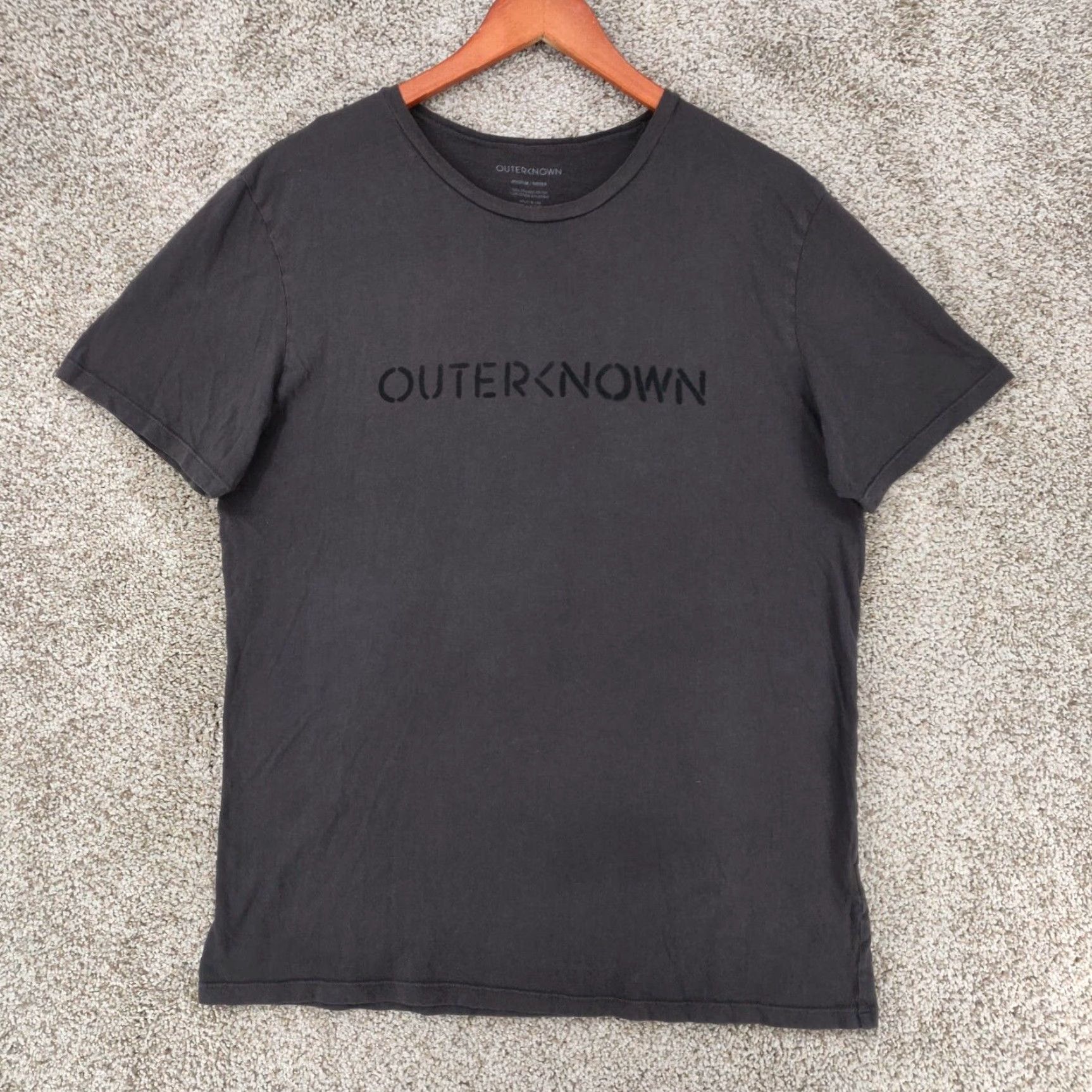 Outerknown VINTAGE Outerknown Shirt Mens Medium Pullover Tee Charcoal Black Crew Neck Cotton Knit Logo All Seasons Lightweight Pockets Mens Size US M / EU 48-50 / 2 - 2 Thumbnail