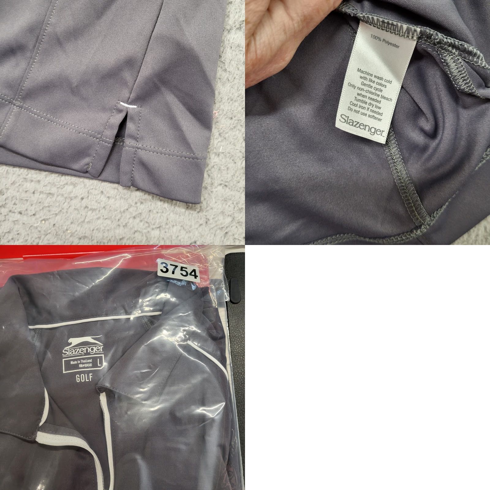 Vintage Slazenger Golf Shirt Women's Size Large Gray Sleeveless Zipper Tennis Pickleball Size L / US 10 / IT 46 - 9 Thumbnail