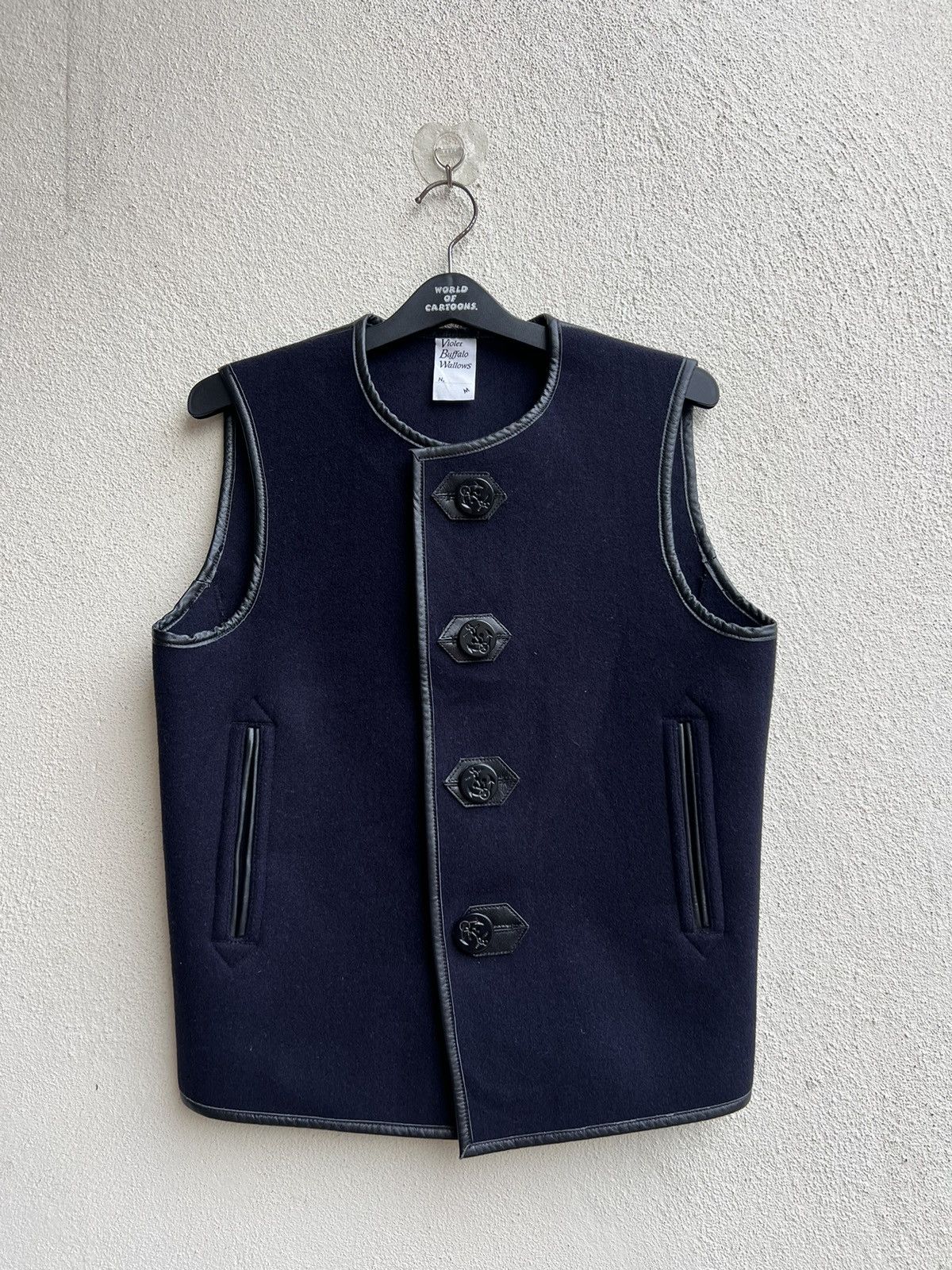 Freewheelers Violet Buffalo Wallows Wool Cowhide Leather Trim USN Vest Size US M / EU 48-50 / 2 - 15 Thumbnail
