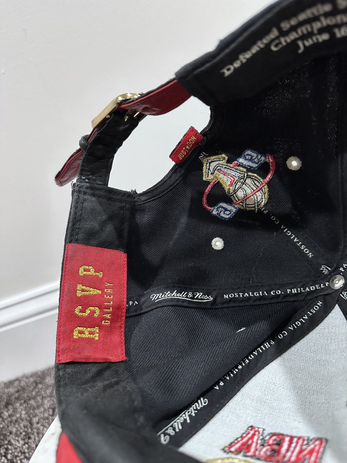 Just Don × Mitchell & Ness × Rsvp Gallery Just Don x Mitchell & Ness NBA Chicago Bulls ‘96 Black Hat Size ONE SIZE - 7 Thumbnail