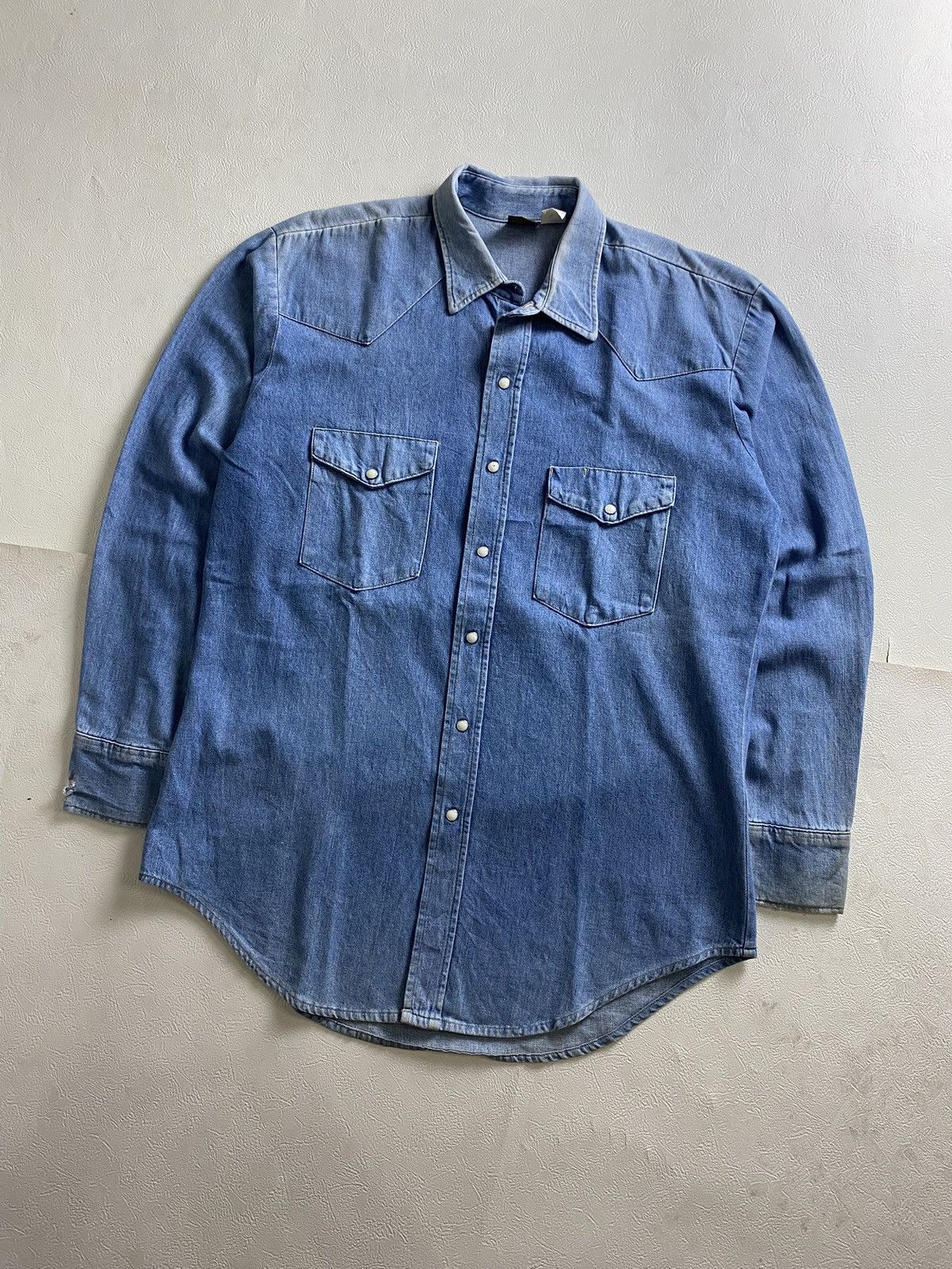 Vintage Vintage 80s Prentiss Denim Western Shirt Size US L / EU 52-54 / 3 - 3 Thumbnail