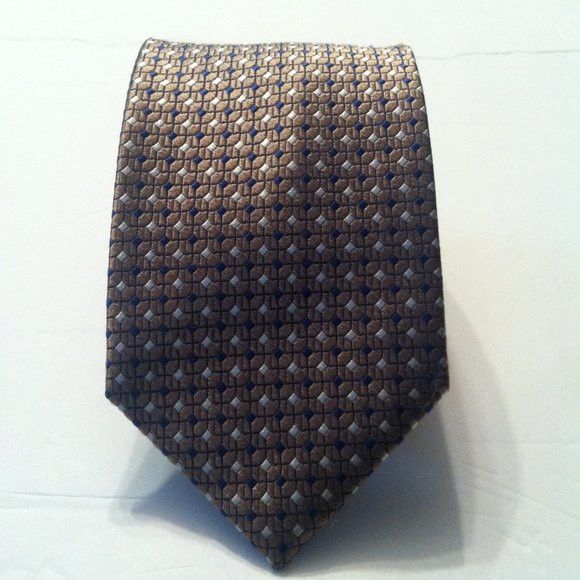 Jos. A. Bank JOS.A.BANK SIGNATURE COLLECTION MENS NEW TAN SILK TIE 3 1/4" Size ONE SIZE - 2 Thumbnail