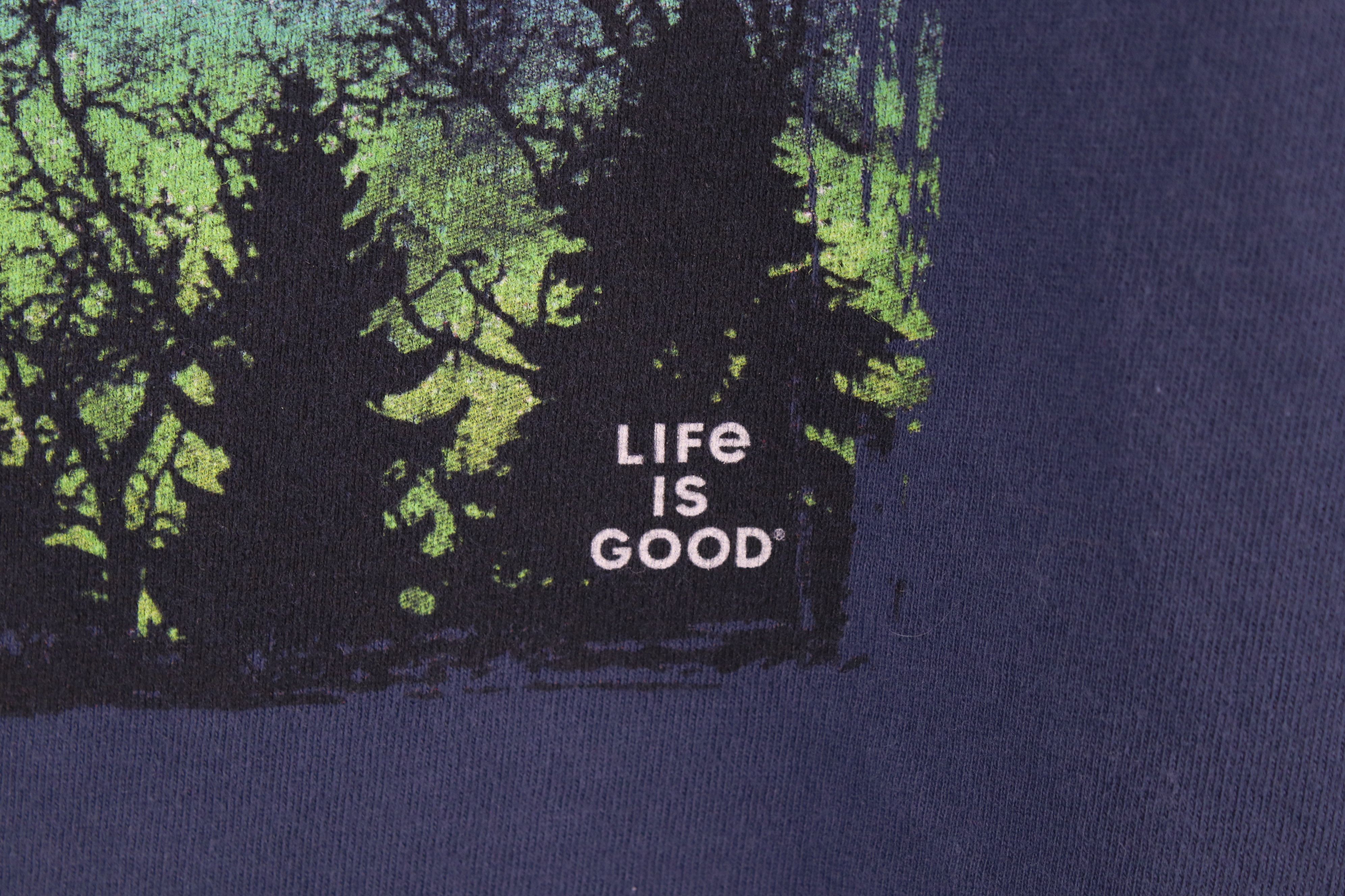 Life is Good × Vintage Life Is Good Spell Out Nature Tree Aurora Borealis T-Shirt Size L / US 10 / IT 46 - 5 Thumbnail