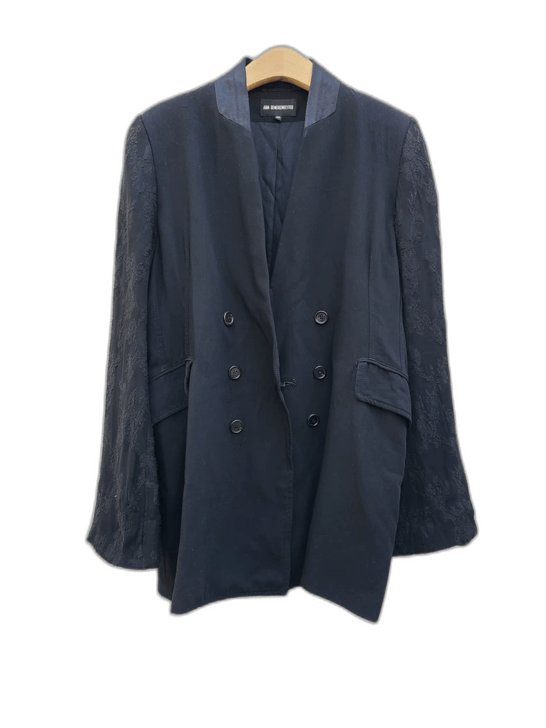 Ann Demeulemeester Ann Demeulemeester Embroidered Double-Breasted Blazer Size L / US 10 / IT 46 - 1 Thumbnail