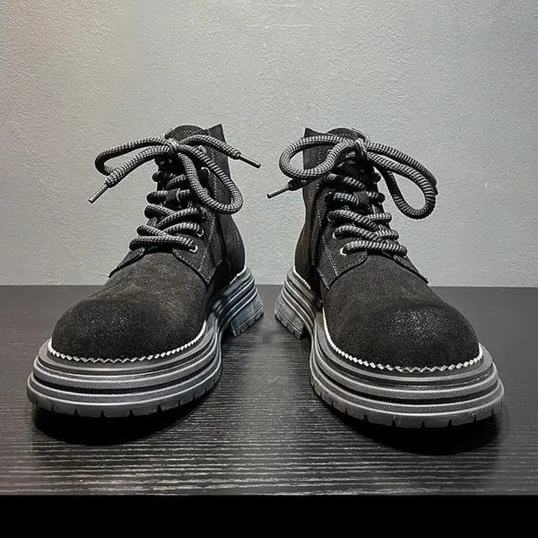 Other Stylish Black Suede Chunky Ankle Boots Size US 10 / EU 43 - 2 Thumbnail