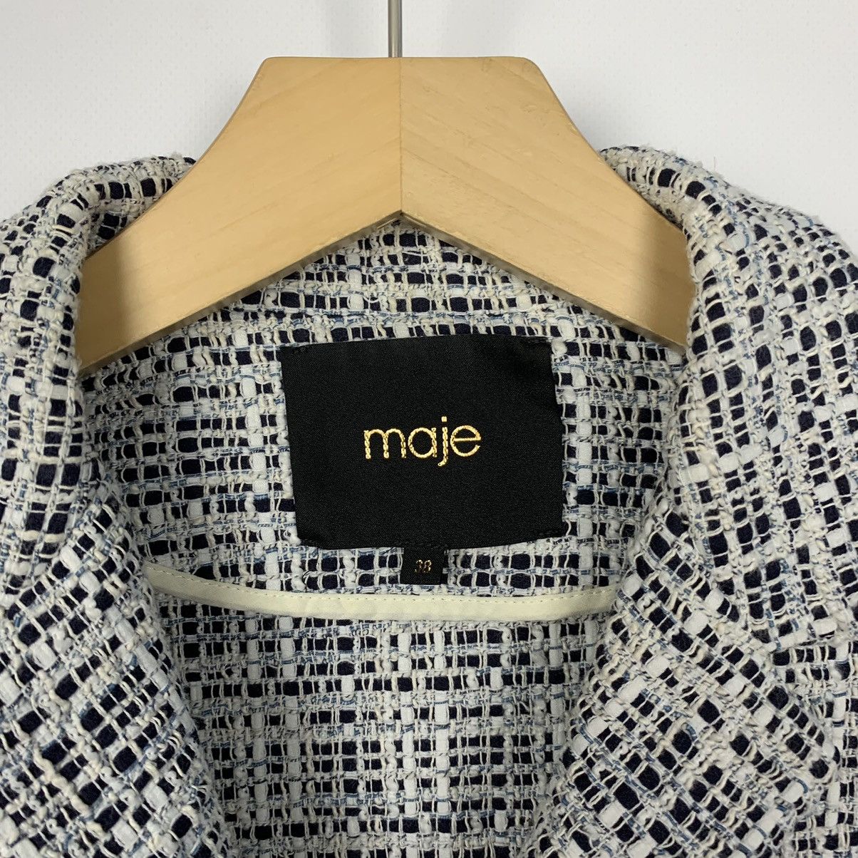 Maje Maje cropped knit blazer jacket blue size 38 Size XS / US 0-2 / IT 36-38 - 13 Thumbnail