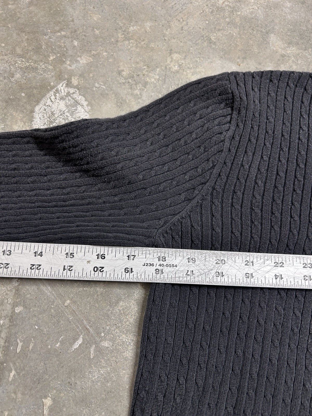 Other Jeanne Pierre Black Cable Knit V‑Neck Sweater Women’s Size M / US 6-8 / IT 42-44 - 6 Thumbnail