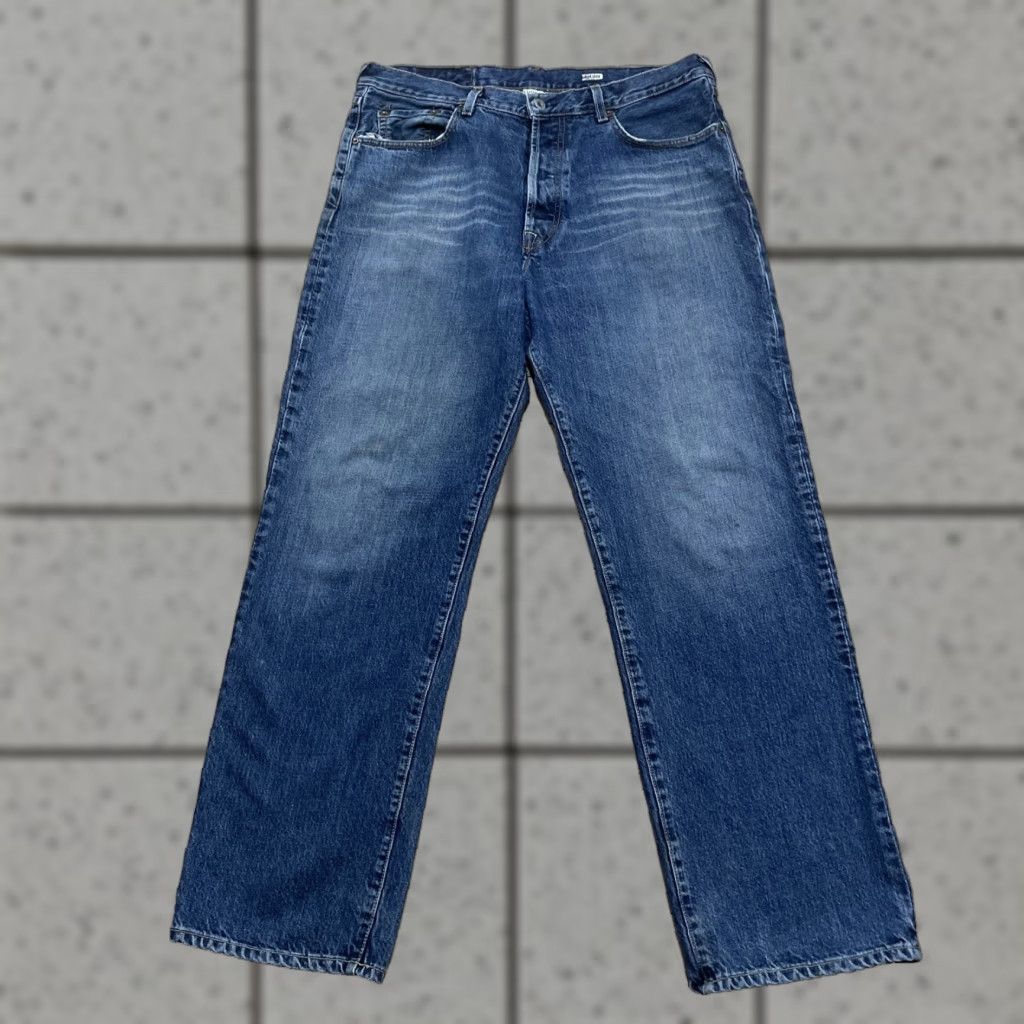 Lucky Brand VINTAGE Lucky Brand Jeans 36 X 32 Straight Rivet Fly Made USA Dungarees TV Movie Men Jeans Blue 5-Pocket Design USA Theme Y2K Streetwear Whiskers Mens Size US 36 / EU 52 - 1 Thumbnail
