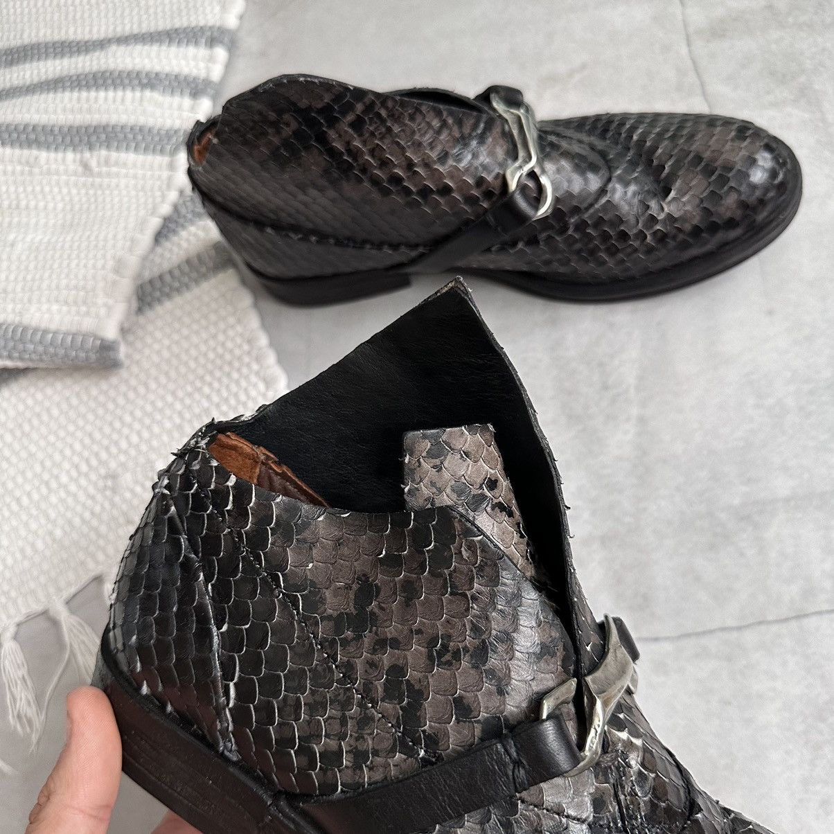 A.S.98 RARE AS 98 Airstep Vintage Straps Boots Faux Python Leather Size US 7 / IT 37 - 12 Thumbnail