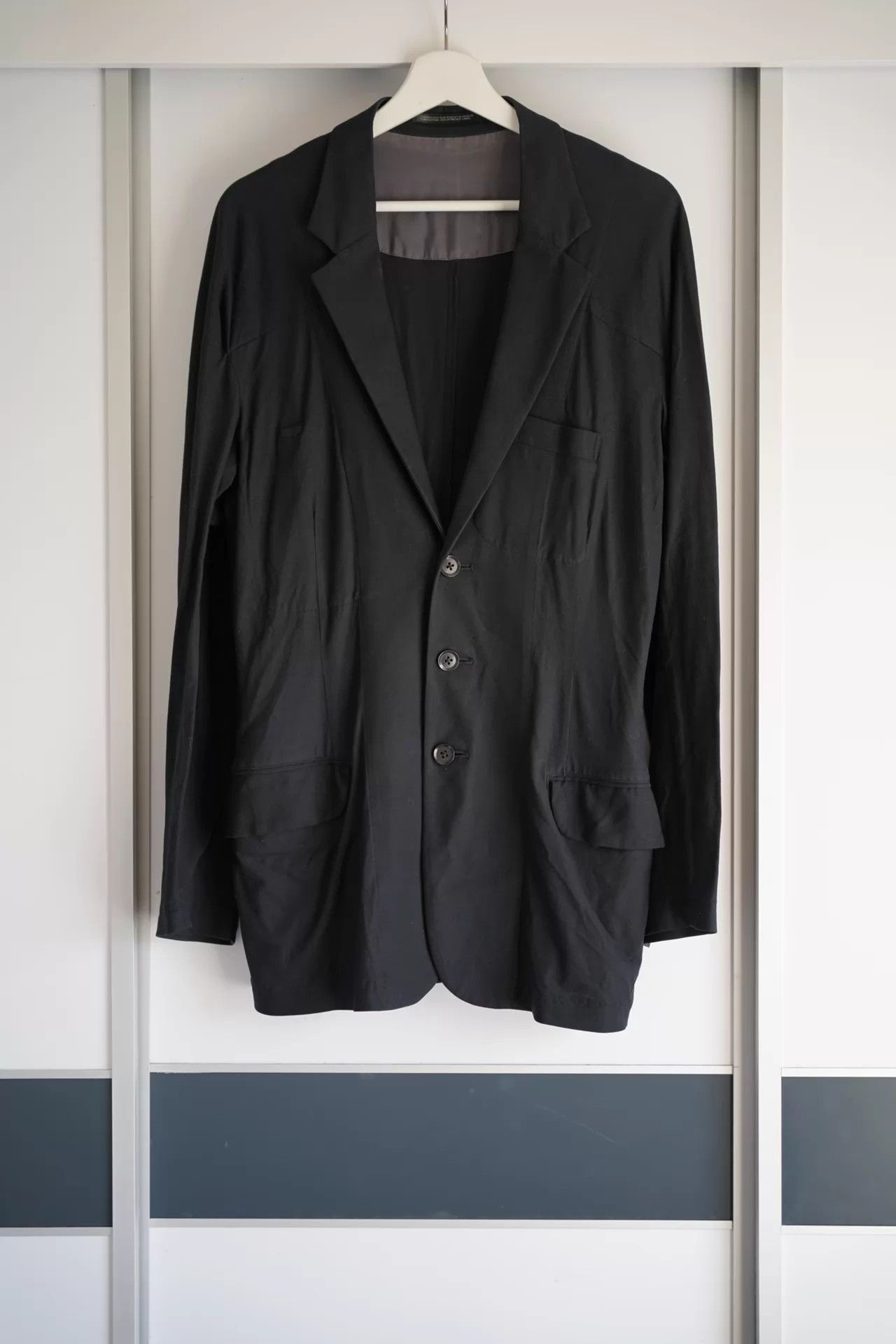 Yohji Yamamoto Black Button-Front Blazer Jacket Size US M / EU 48-50 / 2 - 1 Thumbnail