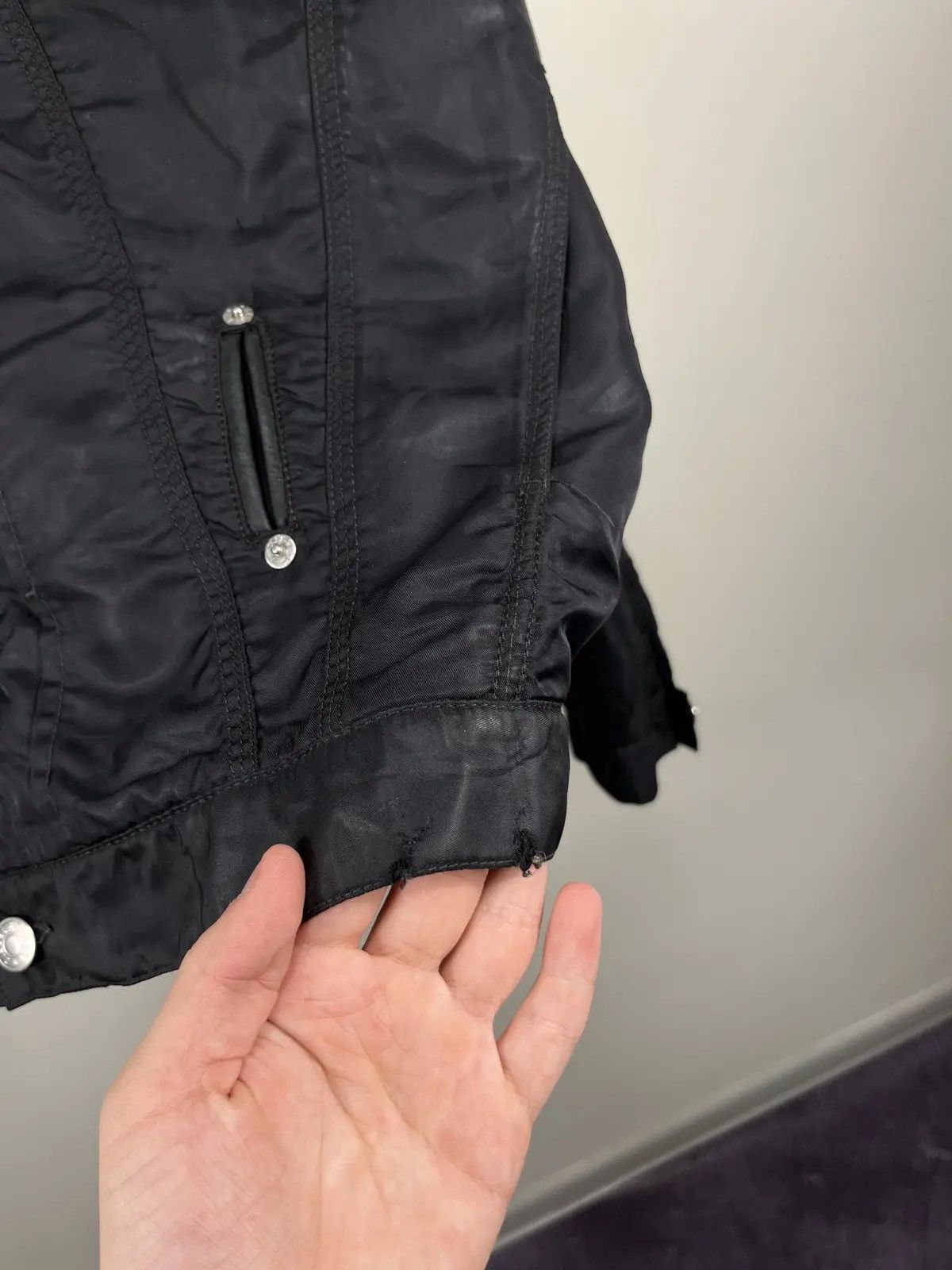 Diesel Vintage 90s Diesel Nylon Leather Black Avant Garde Jacket Size US L / EU 52-54 / 3 - 11 Thumbnail
