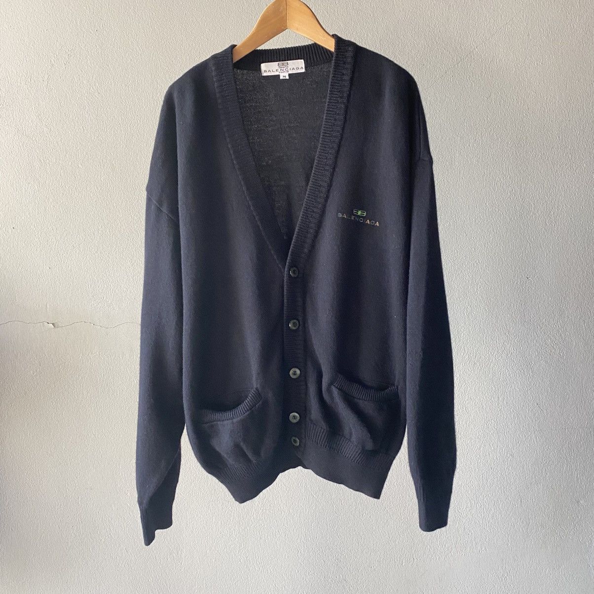 Balenciaga BALENCIAGA Black Logo Knit Cardigan. Size M / US 6-8 / IT 42-44 - 1 Thumbnail