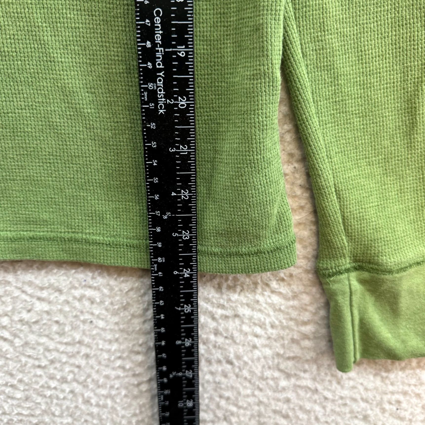 Old Navy VINTAGE Old Navy Y2K Long Sleeve Shirt L Green Thermal Waffle Knit Graphic Grunge Mens Girls? Size L / US 10 / IT 46 - 5 Thumbnail