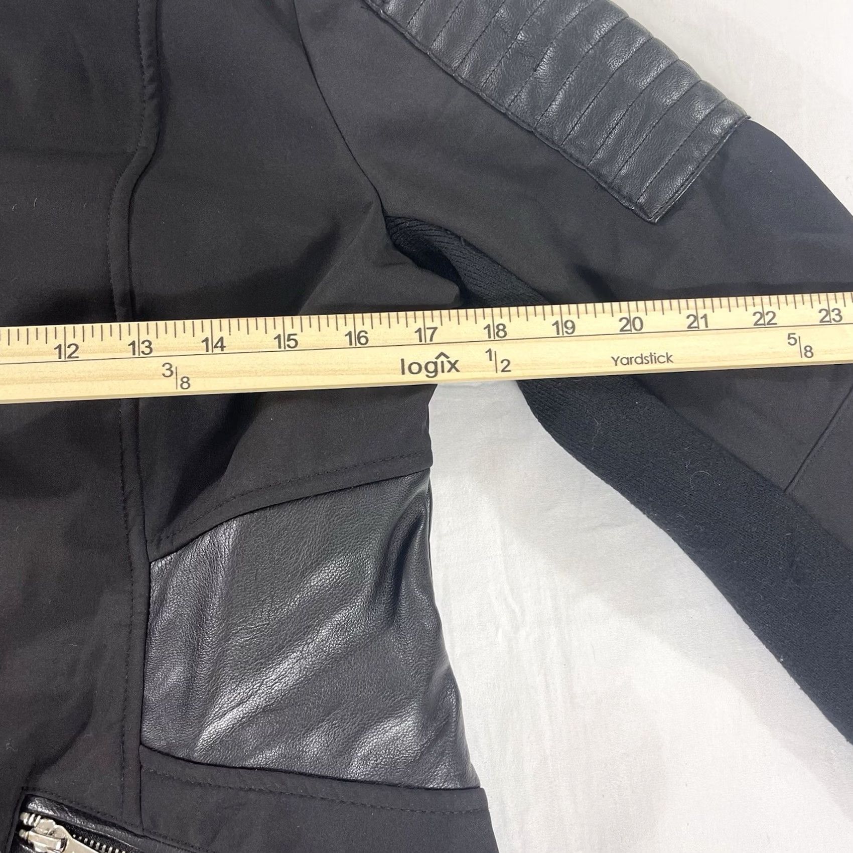 Michael Kors Michael Kors Jacket Coat Womens M 3/4 Faux Leather Lined Zip Black Polyester Long Vintage: No MK Size M / US 6-8 / IT 42-44 - 5 Thumbnail