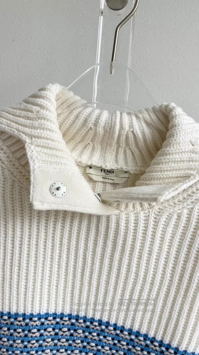 Fendi Fendi Color Block Wool Knit Sweater, 70% Wool + 30% Nylon, Size XXS / US 00 / IT 34 - 4 Thumbnail
