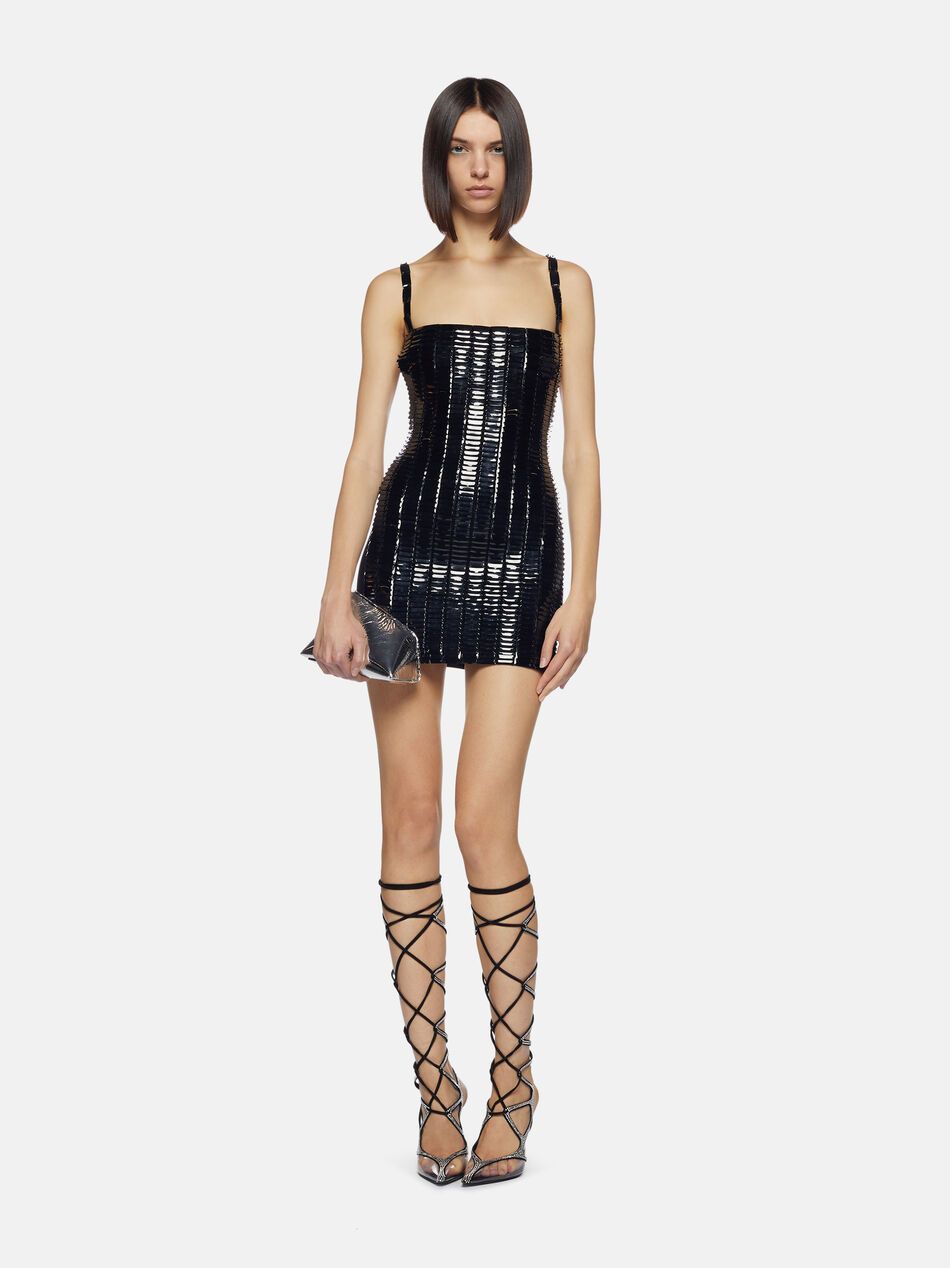 The Attico o1mle0525 Rue Mini Dress in Black Size M / US 6-8 / IT 42-44 - 2 Thumbnail