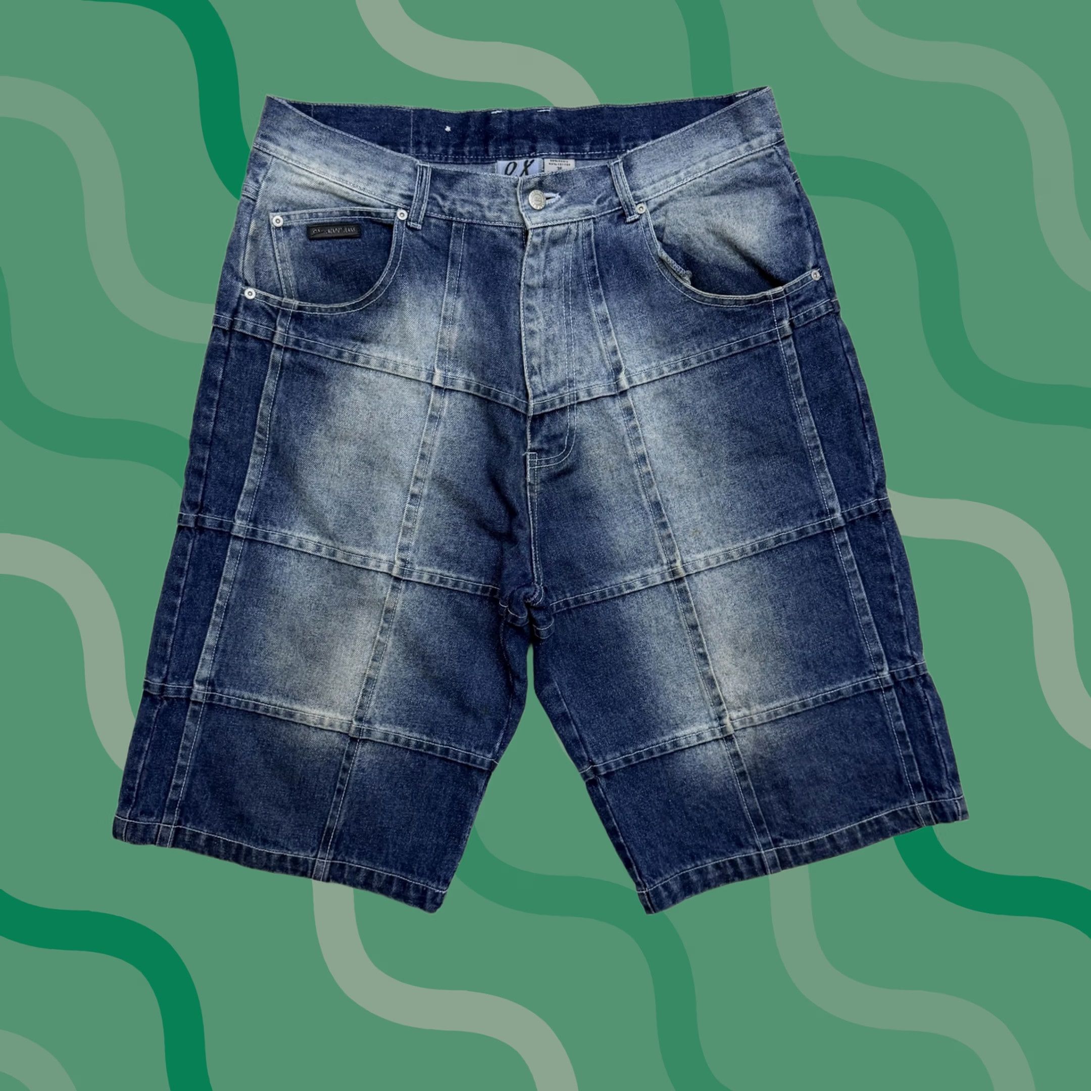 Denime VINTAGE O.X Jackpot Denim Jorts Bermuda Shorts Mens 36 Blue Ramie Cotton Relaxed Baggy Pocketed 90s 00s KS Size US 36 / EU 52 - 1 Thumbnail