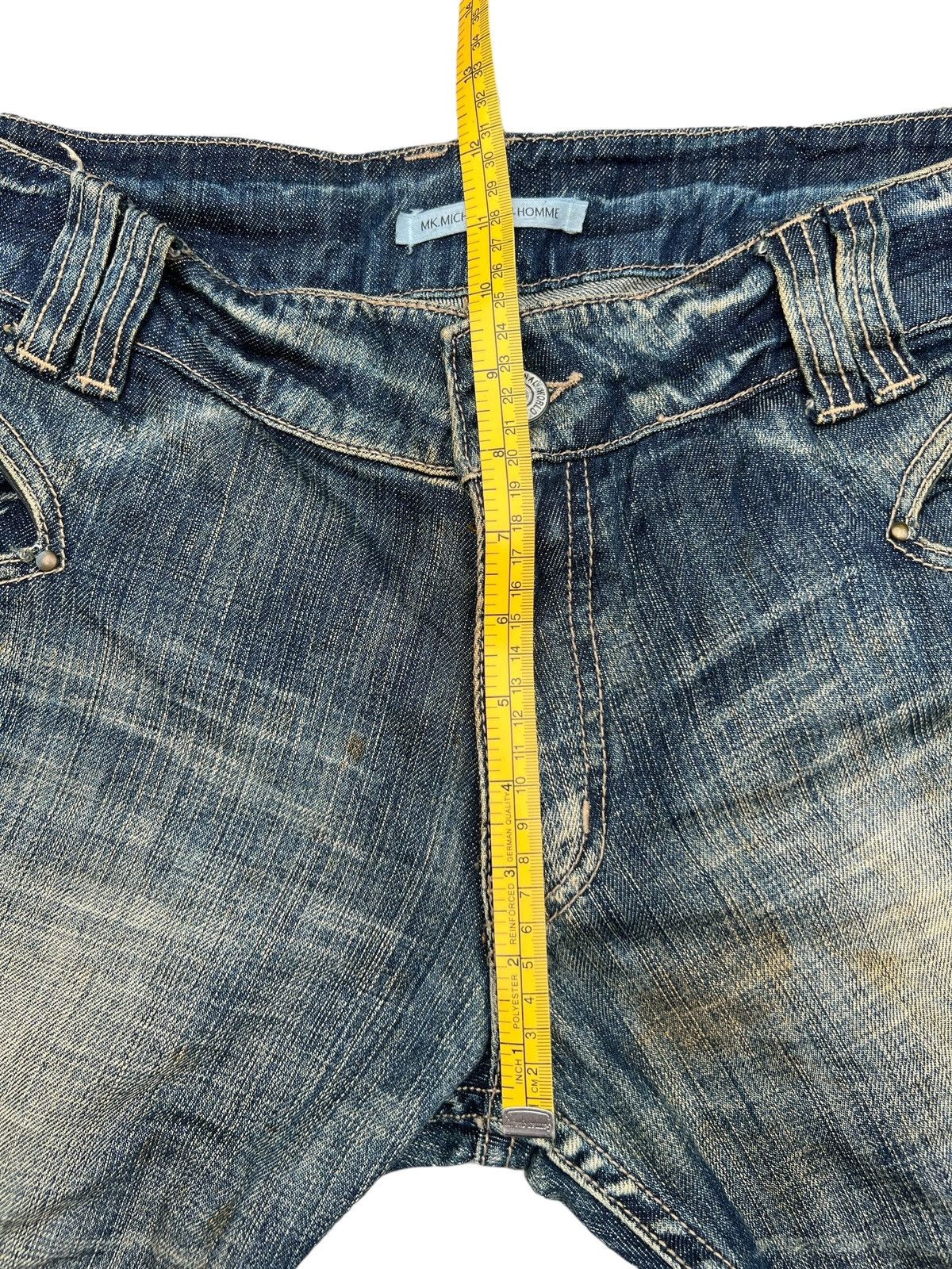 Michel Klein Michael Klein Distressed Faded Flare Denim Jeans 34x33 Size 34" / US 12 / IT 48 - 12 Thumbnail