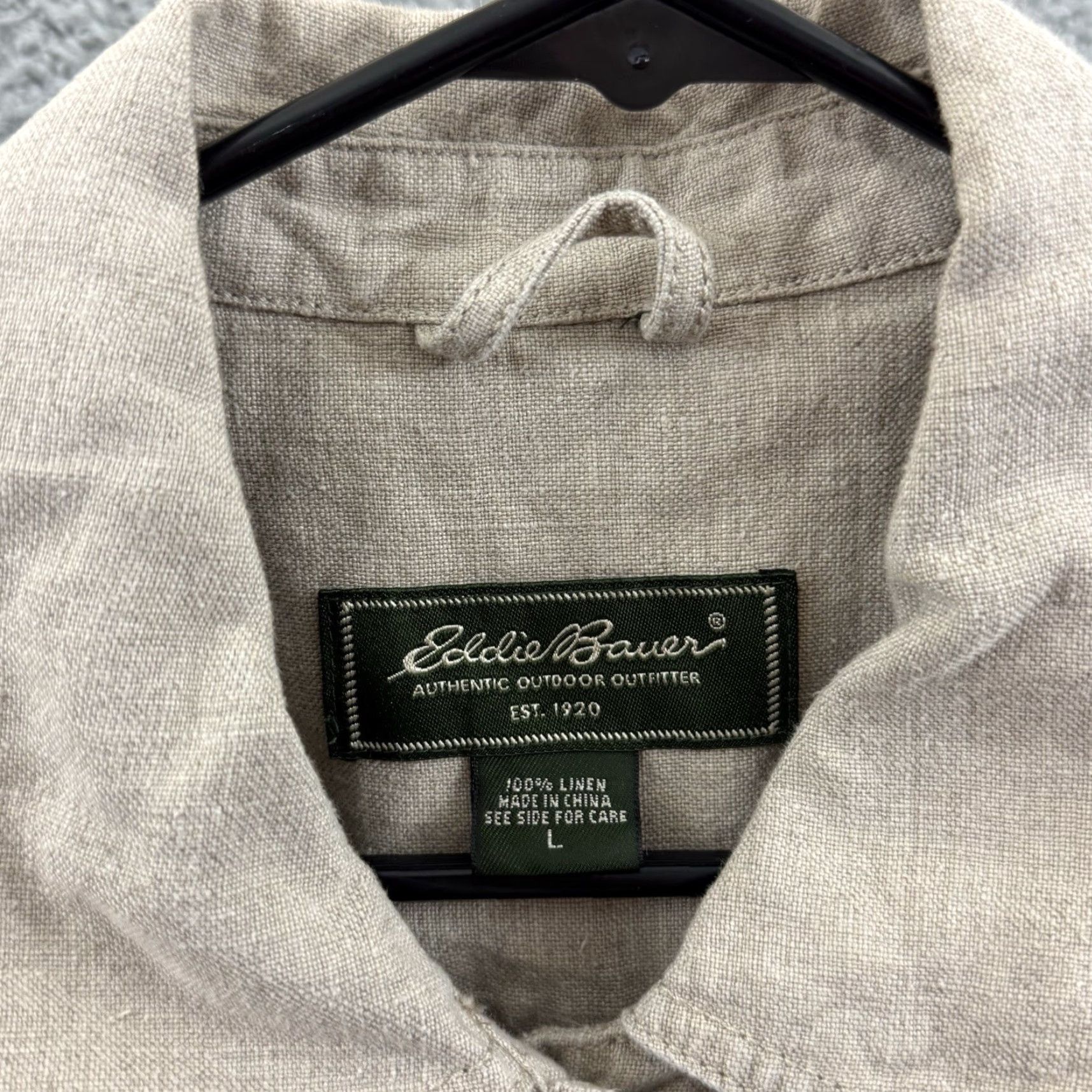 Eddie Bauer Eddie Bauer Jacket Womens Large Beige Linen Button Up Lightweight Boho Lagenlook Linen Knit Long Sleeve Solid Size L / US 10 / IT 46 - 6 Thumbnail