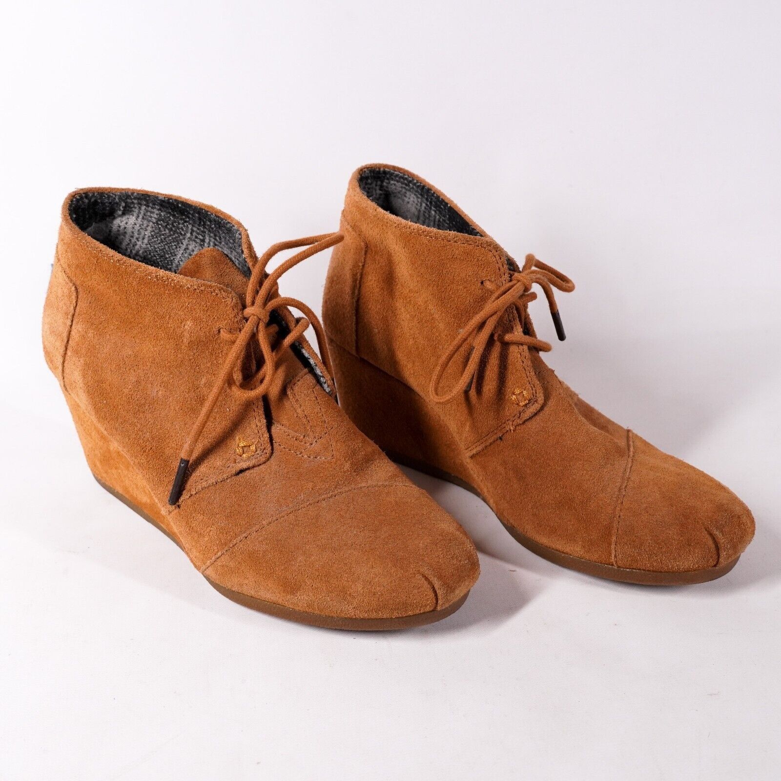 Toms Toms Wedge Lace Up Ankle Boots Booties Women's 8 Suede Shoes Size US 8 / IT 38 - 1 Thumbnail