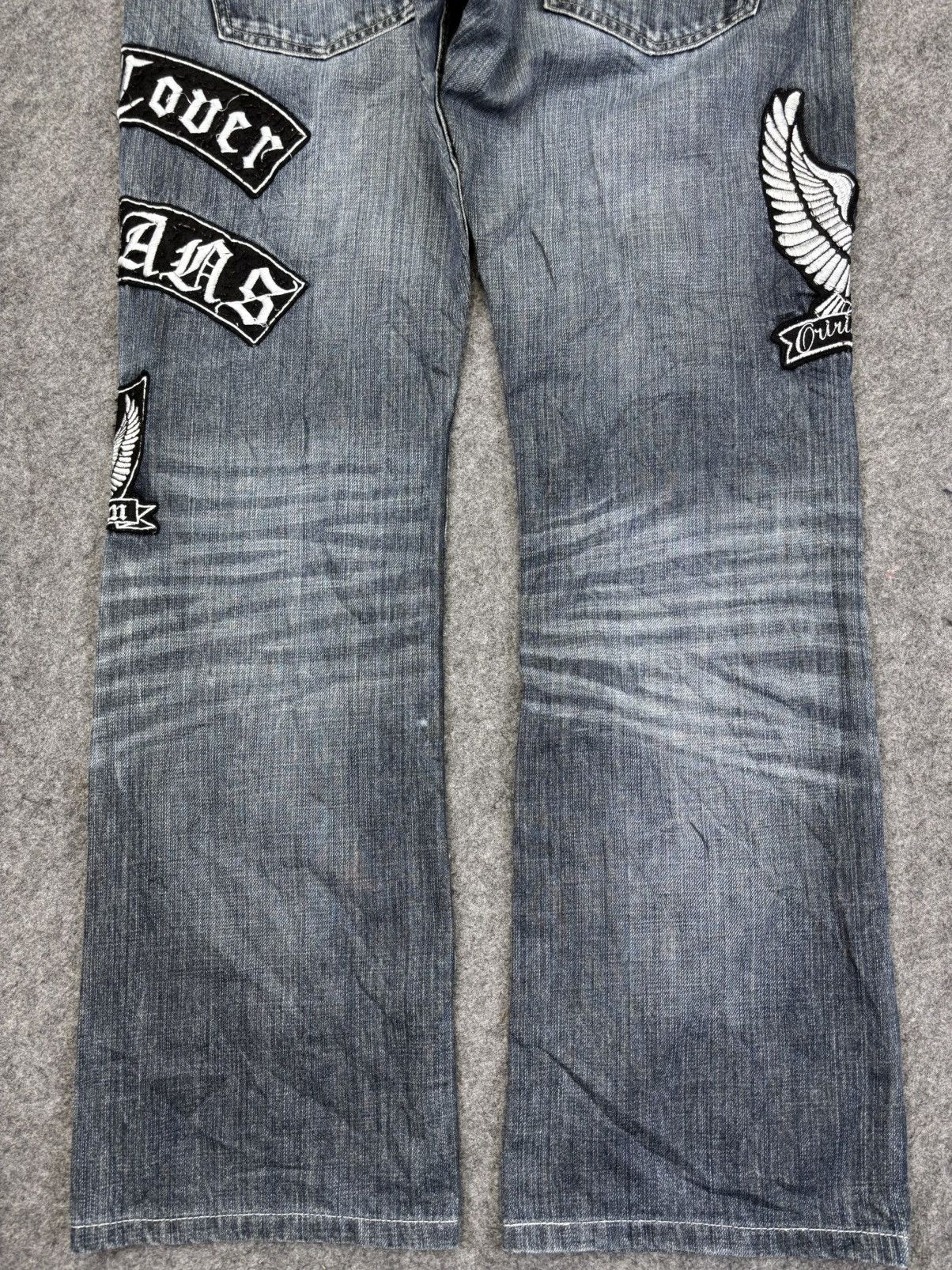 Japanese Brand 💥Flare💥Insane Oririn Crazy Fades Denim F858 Size US 33 - 13 Thumbnail