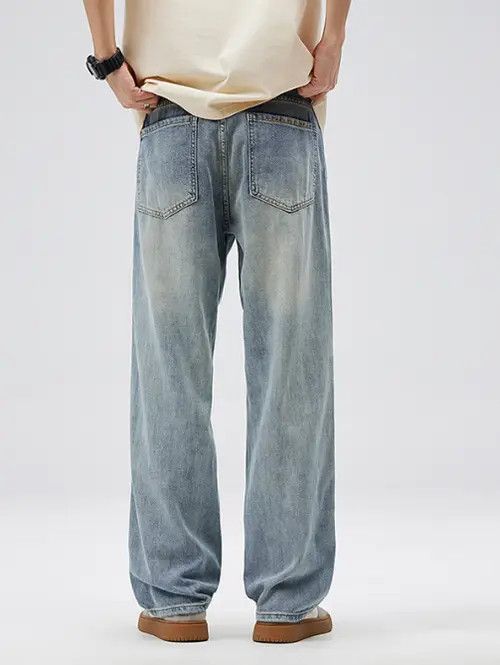 Japanese Brand VIBE American high street washed trendy light blue jeans Size US 32 / EU 48 - 5 Thumbnail