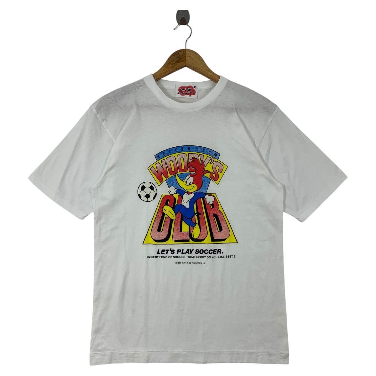 Cartoon Network × Vintage Vintage 90s WOODY WOODPECKER Cartoon football club tee Size US S / EU 44-46 / 1 - 1 Thumbnail