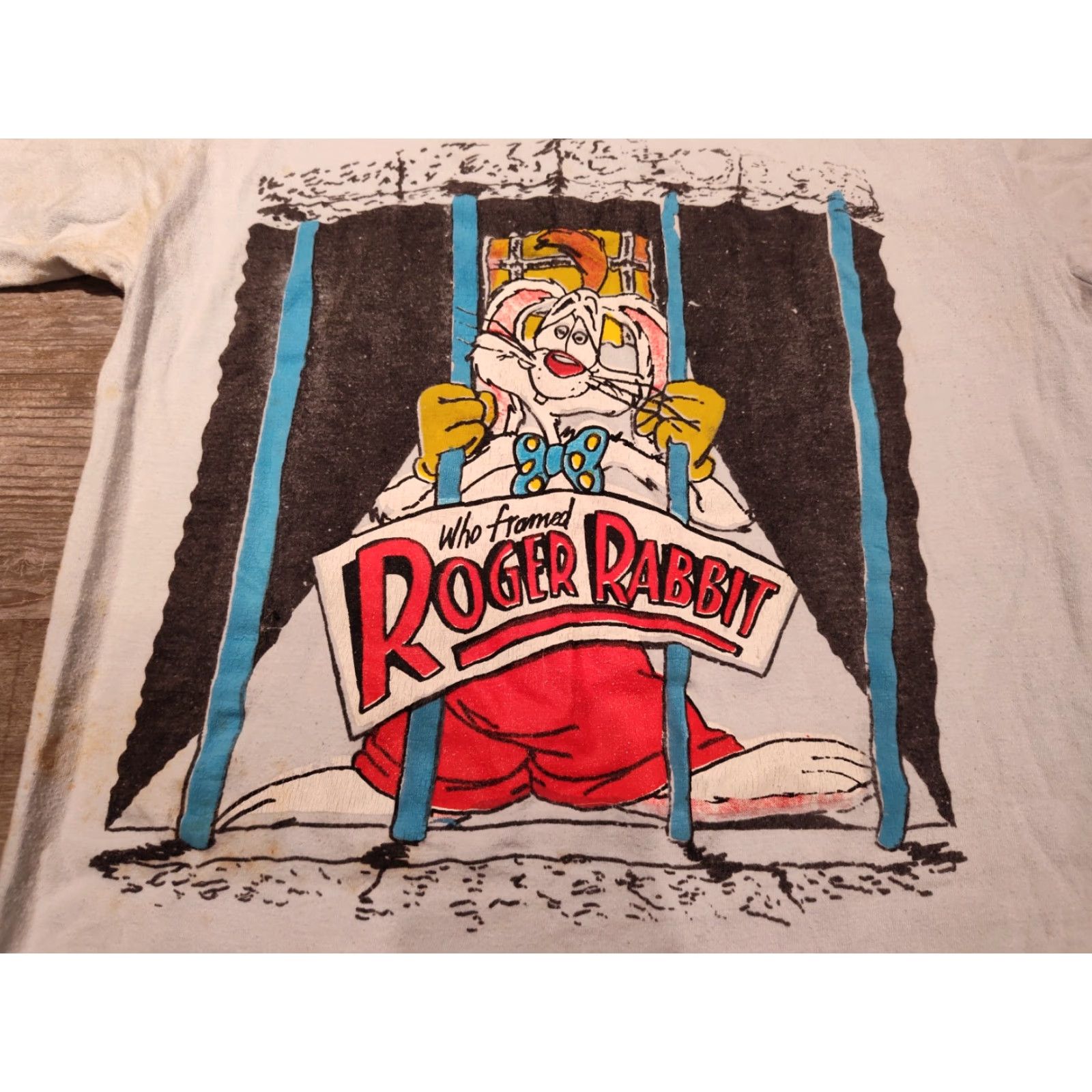 Vintage VINTAGE 1980s Who Framed Roger Rabbit Promo T-Shirt Unisex Cotton Short Sleeve Blue S/M Rare Made in USA Size US S / EU 44-46 / 1 - 2 Thumbnail