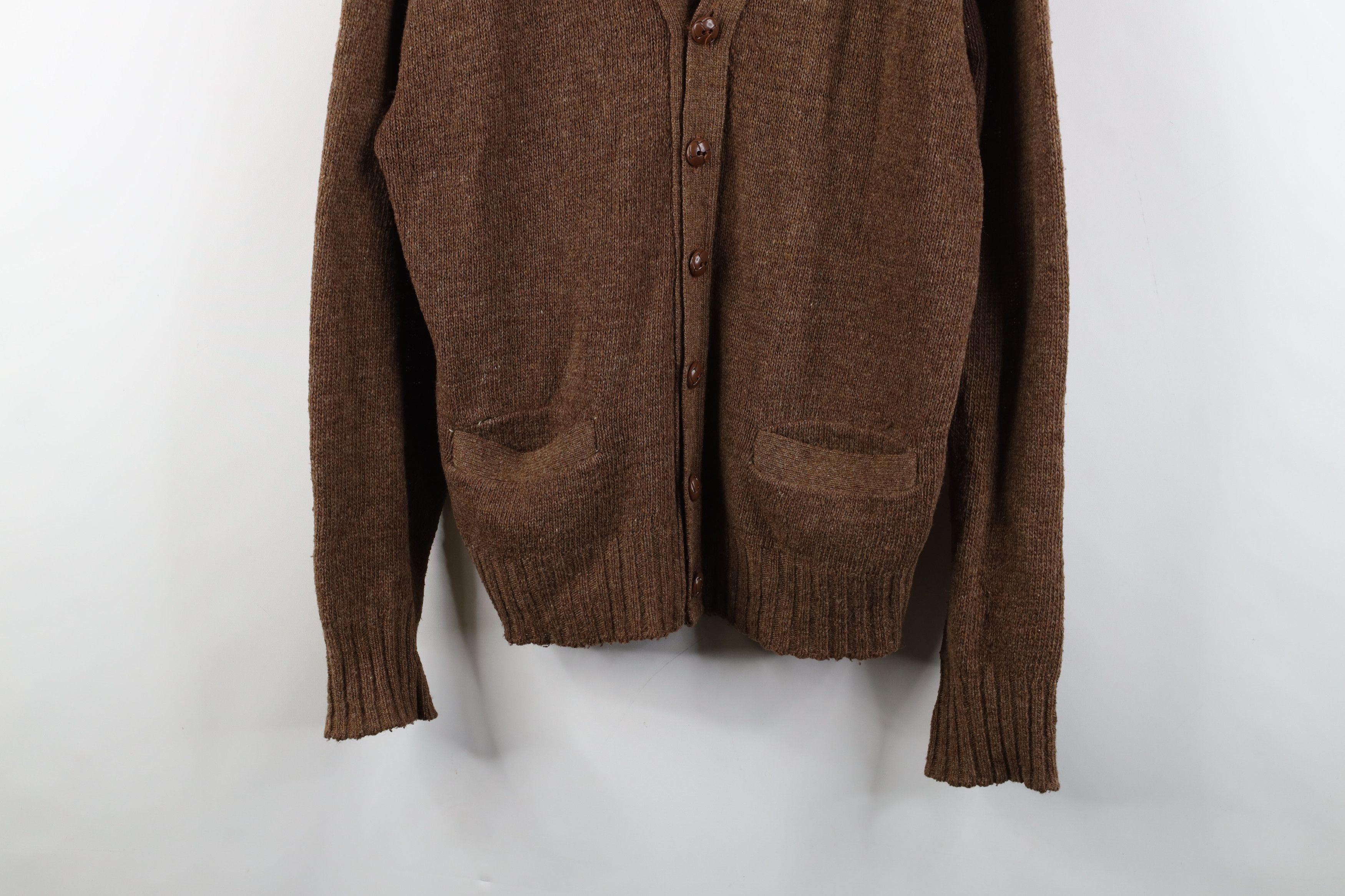 Vintage Vintage 50s 60s Streetwear Shetland Knit Cardigan Sweater Size US L / EU 52-54 / 3 - 3 Thumbnail
