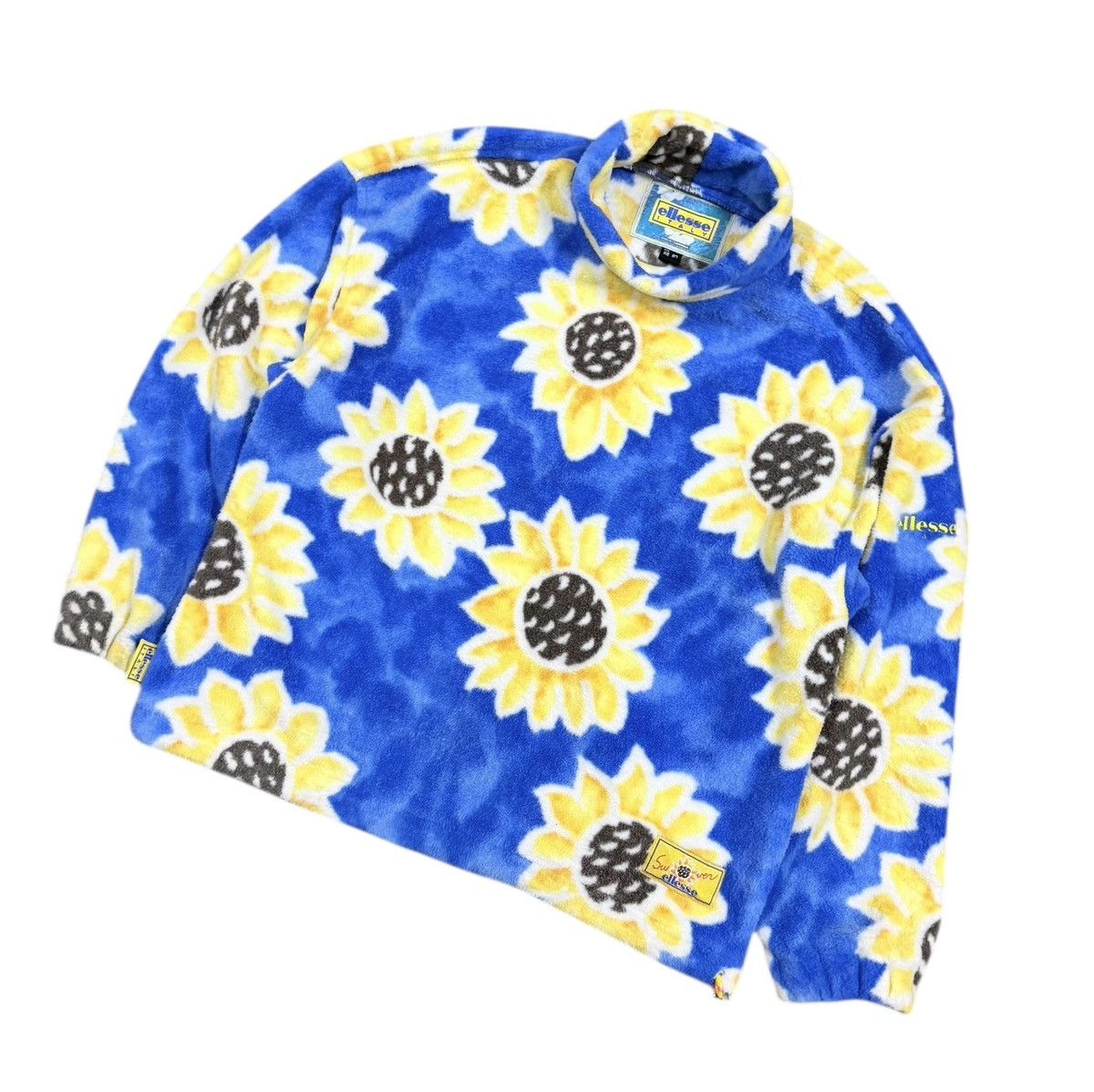Ellesse Vtg🔥Ellesse Italia Sunflower Fleece Highneck Pullover Size US M / EU 48-50 / 2 - 5 Thumbnail