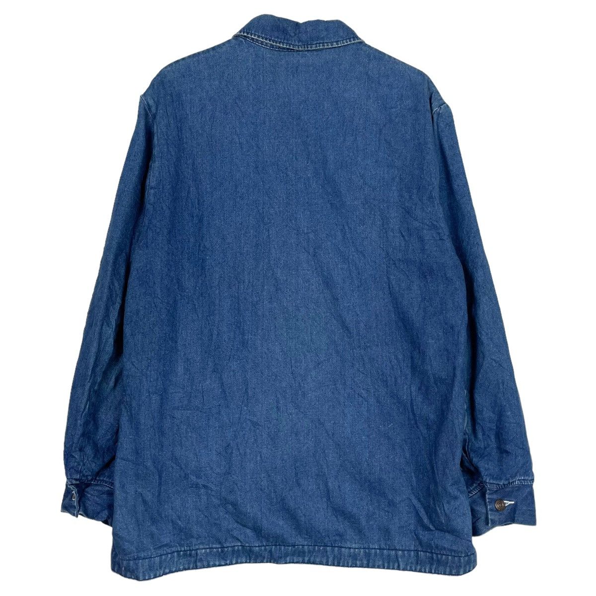 Indigo × Japanese Brand 💥80s HIGH SPIRIT CHORE DENIM HICKORY JACKET Size US L / EU 52-54 / 3 - 9 Thumbnail