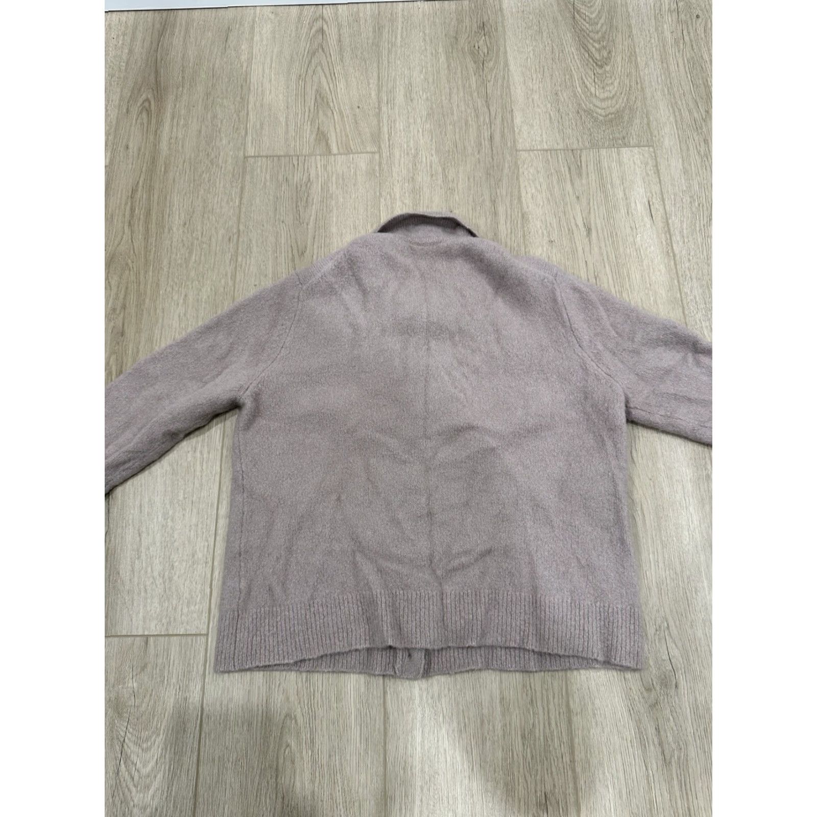Vintage Jenni Kayne Cardigan Sweater Mauve Medium Cashmere Women Off Pink Purple Vintage? (no N/A) Size M / US 6-8 / IT 42-44 - 6 Thumbnail