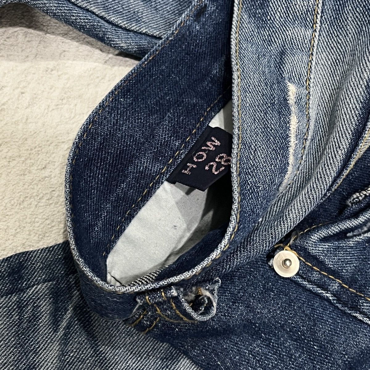 If Six Was Nine × KMRii × Le Grande Bleu (L.G.B.) 2000s HOW DENIM COMPANY DISTRESSED SUPER FADED JEAN Size US 34 / EU 50 - 5 Thumbnail
