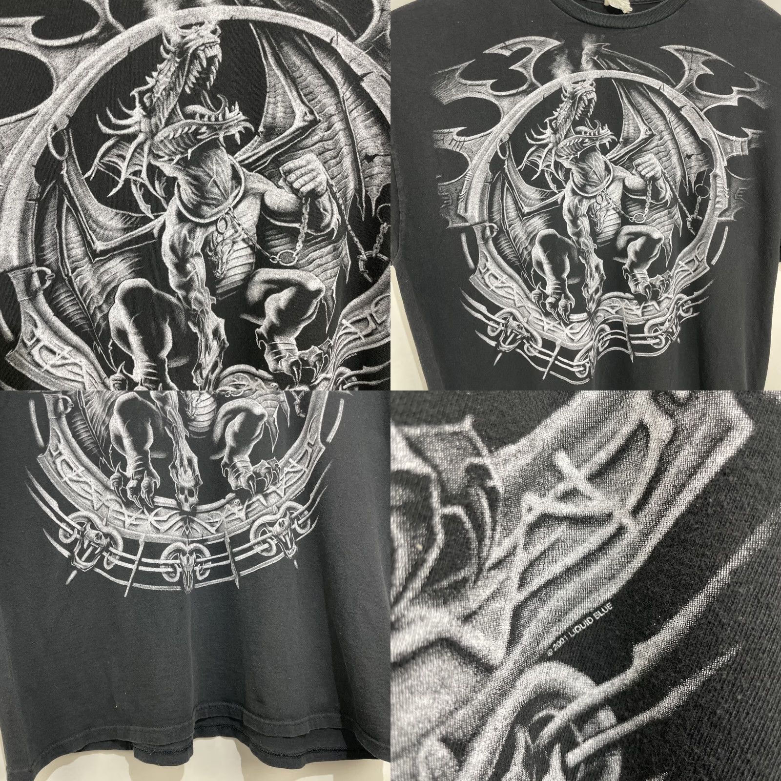 Liquid Blue VINTAGE Liquid Blue Night Slayer Dragon Catcher Shirt Black Dragon 3XL XXXL 2001 Mens Size US XXL / EU 58 / 5 - 8 Thumbnail