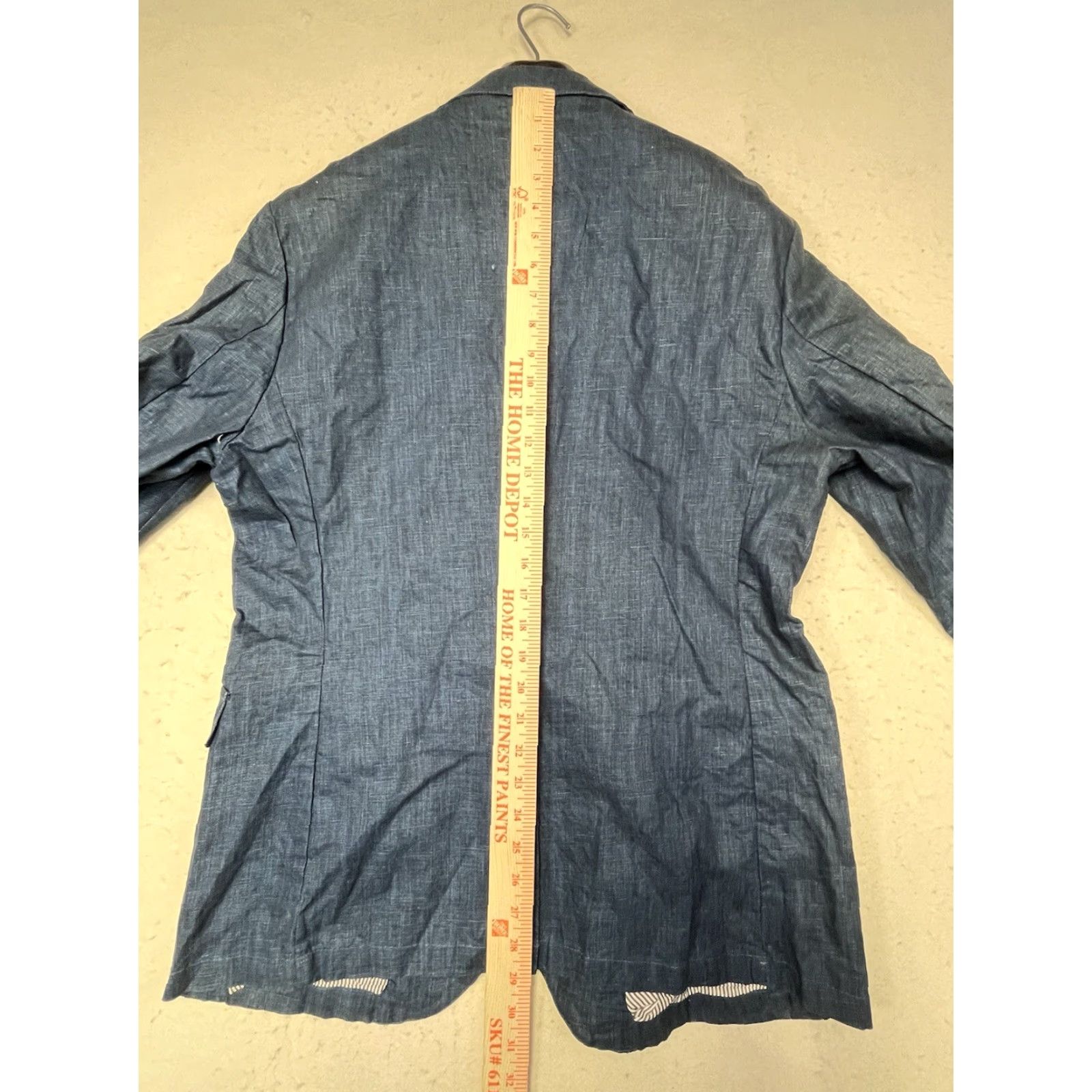 Vintage Five Four Blazer Jacket Blue Linen 2 Button NWT Men's Size L Large Sports Coat Size 42R - 4 Thumbnail