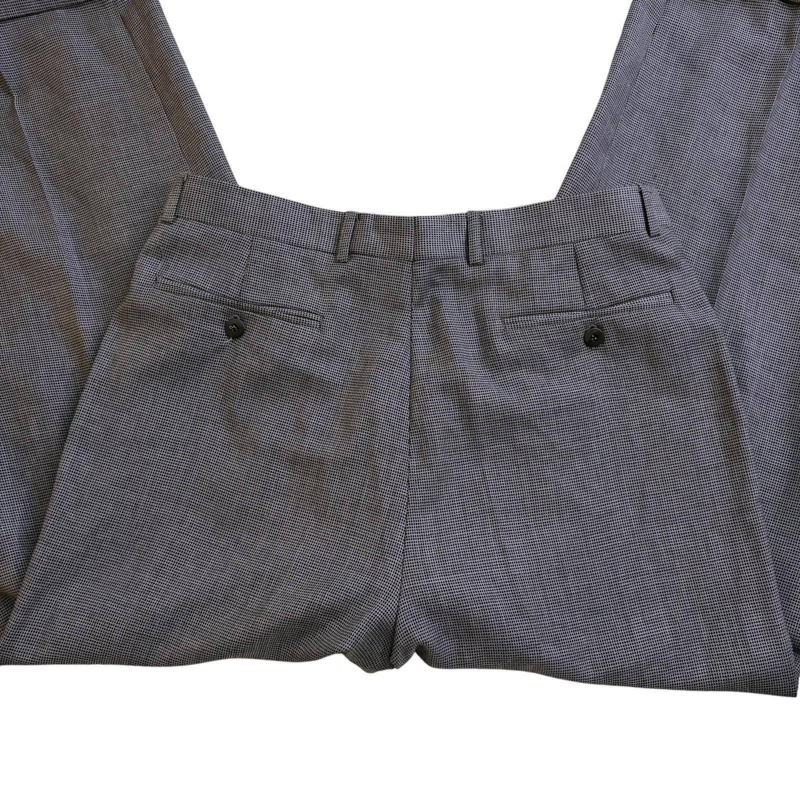 Zanella Zanella Pants Mens 34x30 Gray Wool Tweed Pleated Cuffed Size 34R - 7 Thumbnail