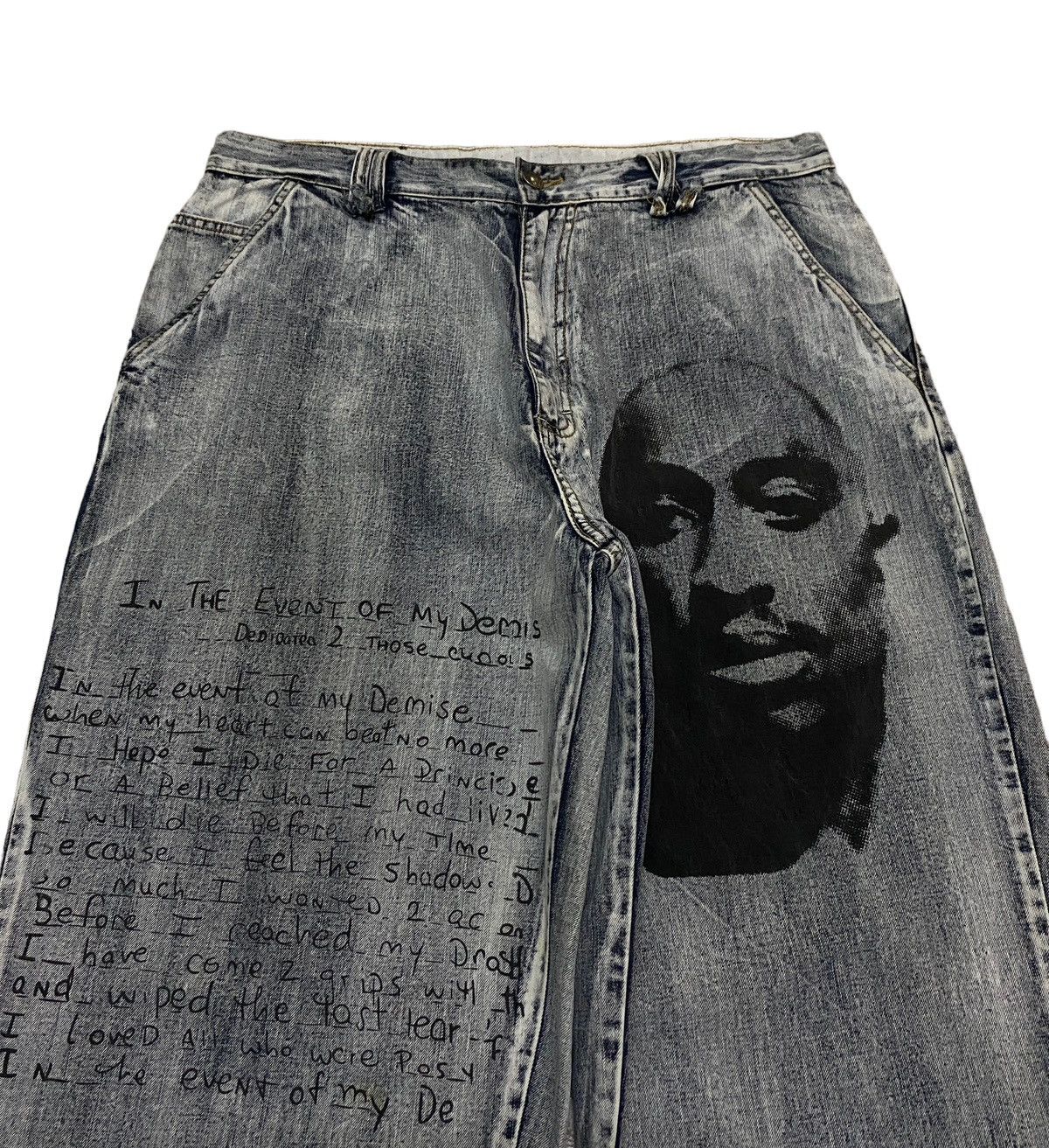 Rap Tees Rare Design Vintage Makaveli Tupac Shakur Baggy Jeans 2000s Size US 36 / EU 52 - 4 Thumbnail