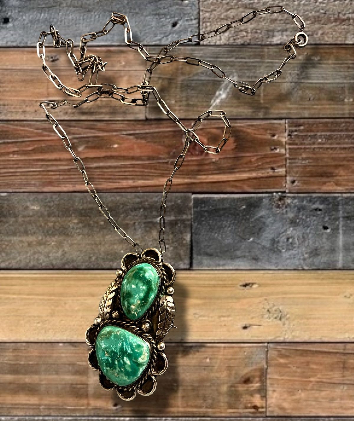 RRL Ralph Lauren STERLING SILVER/TURQUOISE NAVAJO WESTERN NECKLACE (3 in 1) Size ONE SIZE - 1 Thumbnail