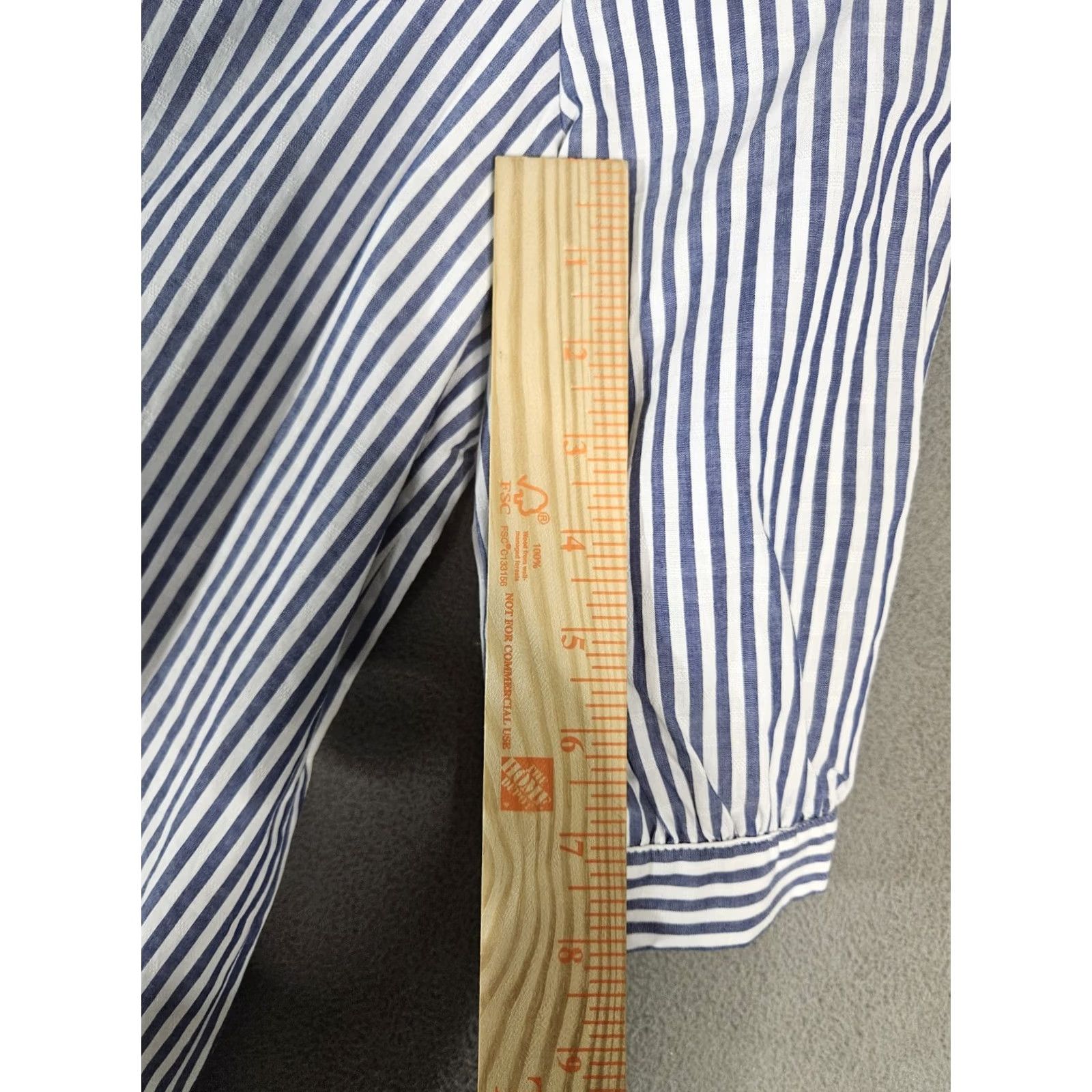 Vintage Do + Be Mini Dress Womens Small Blue Pinstripe Off The Shoulders Shift Half Slee Size S / US 4 / IT 40 - 4 Thumbnail