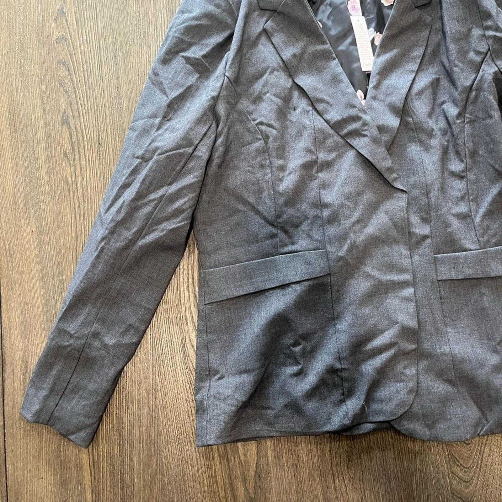 Vintage NWT Candies Juniors Grey Button Front Blazer - Size XXL Size XXL / US 16-18 / IT 52-54 - 2 Thumbnail