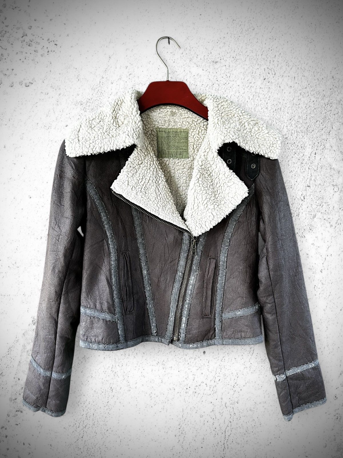 Japanese Brand 2000s G.O.A Shearling Lined Cropped Leather Jacket Size US M / EU 48-50 / 2 - 3 Thumbnail