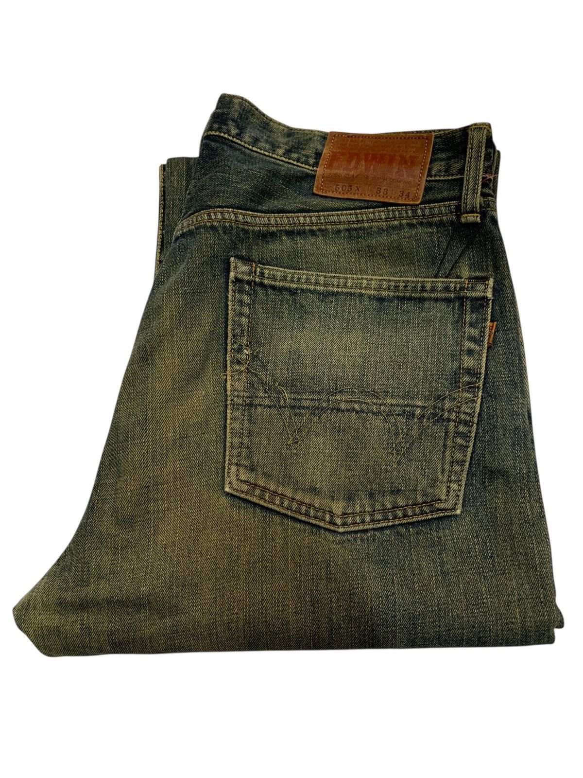 Kapital VINTAGE EDWIN 505X SELVEDGE RUSTY MUDWASH DISTRESSED DENIM Size US 33 - 11 Thumbnail