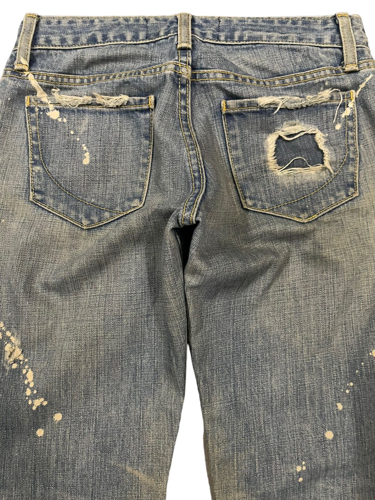Hysteric Glamour Vintage Japanese Mud Wash Distress Paint Splatter Flare Jean Size 27" / US 4 / IT 40 - 4 Thumbnail