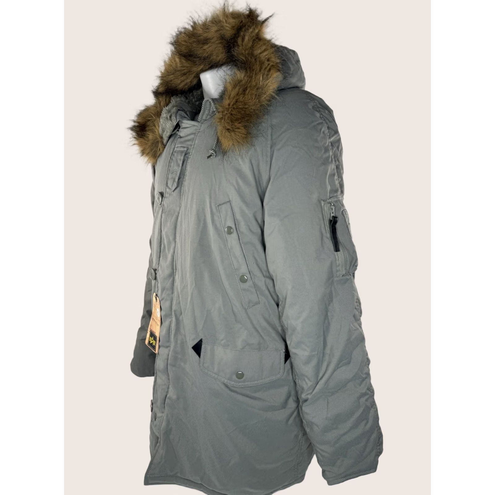 Vintage ALPHA INDUSTRIES Parka XL Military Green New w Tag ALTITUDE Knoxville Patch Fur Collar Coat Mens Size US XL / EU 56 / 4 - 1 Thumbnail
