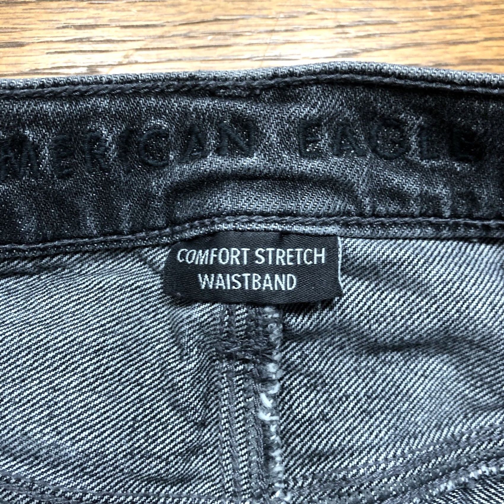 American Eagle Outfitters VINTAGE American Eagle Jeans Womens 2 Black 90s Flare Distressed Stretch Denim 28.5 Inseam Womens Size 26" / US 2 / IT 38 - 7 Thumbnail