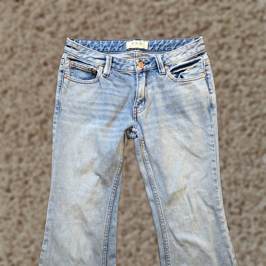 Free People Free People Jeans Women Size 24 Blue Flare Bell Button Raw Hem Festival Capsule Jeans Women 24 Blue Flare Bell Button Raw Hem Festival Capsule Size 42" / US 20 - 1 Thumbnail