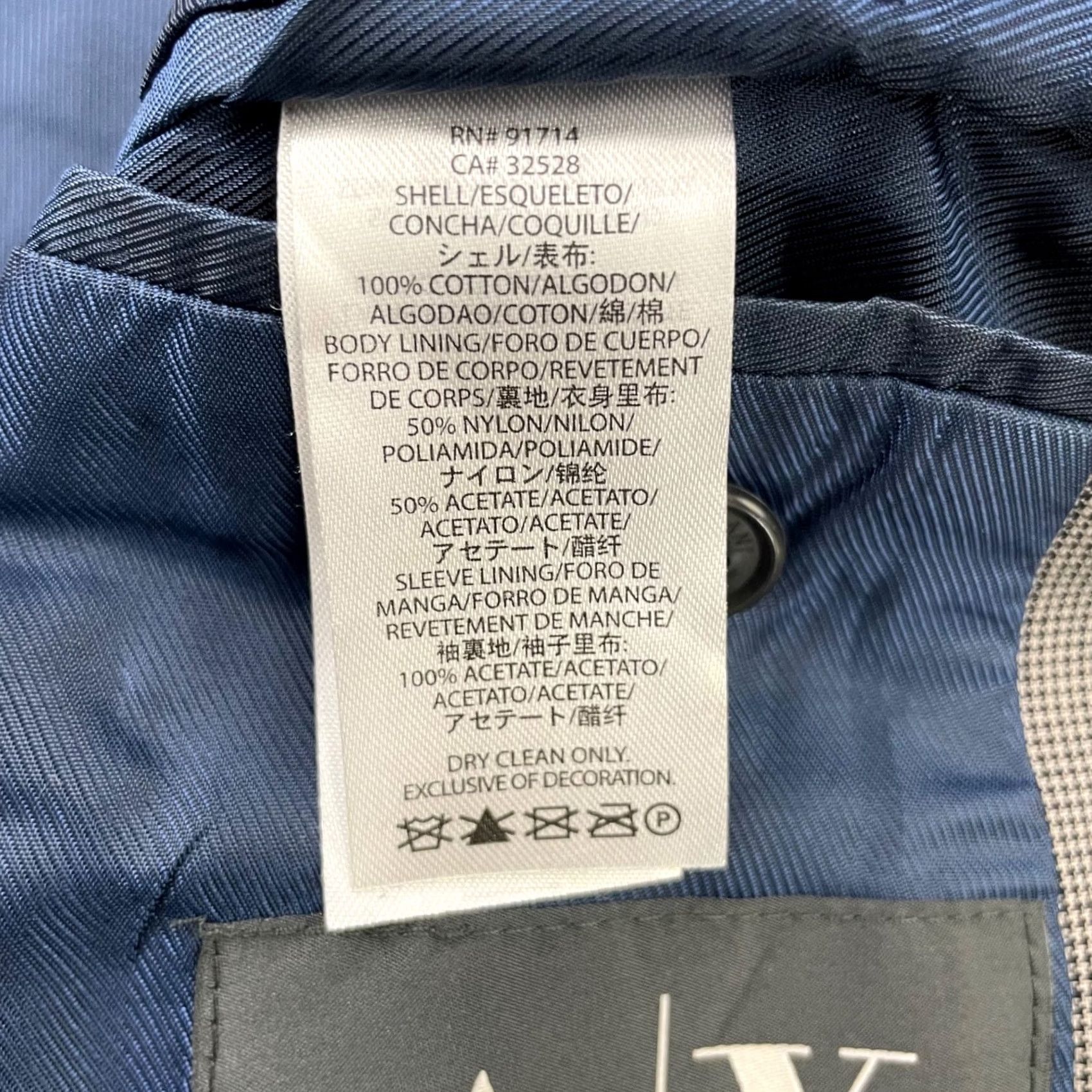 Armani Exchange Armani Exchange Blazer Men's Slim Fit Gray Micro-Houndstooth Cotton 36R Size 36R - 7 Thumbnail